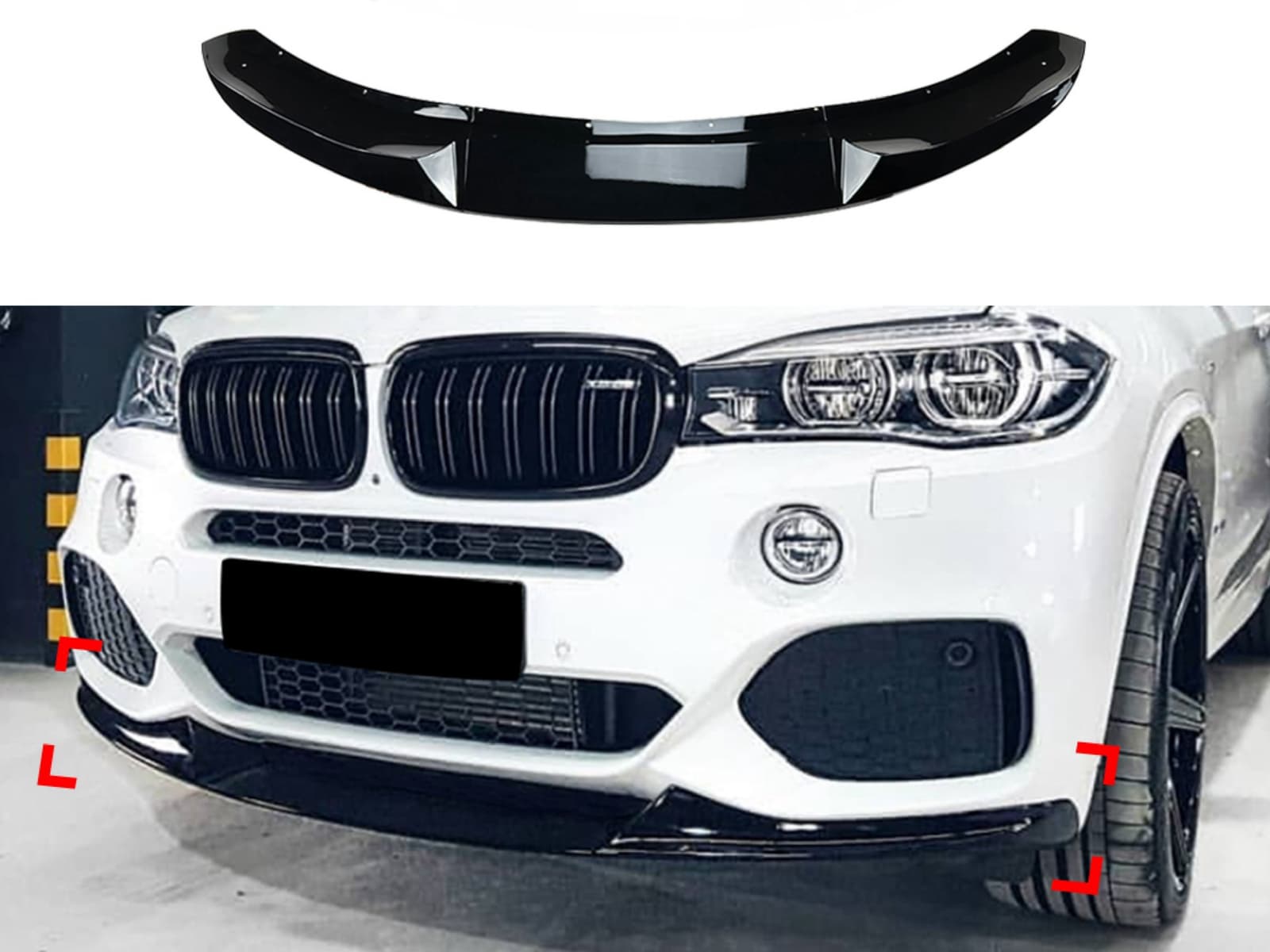 Спідниця переднього бампера M-Perfomance для BMW X5 F15 2013-2018 ЧОРНИЙ ГЛЯНЕЦЬ