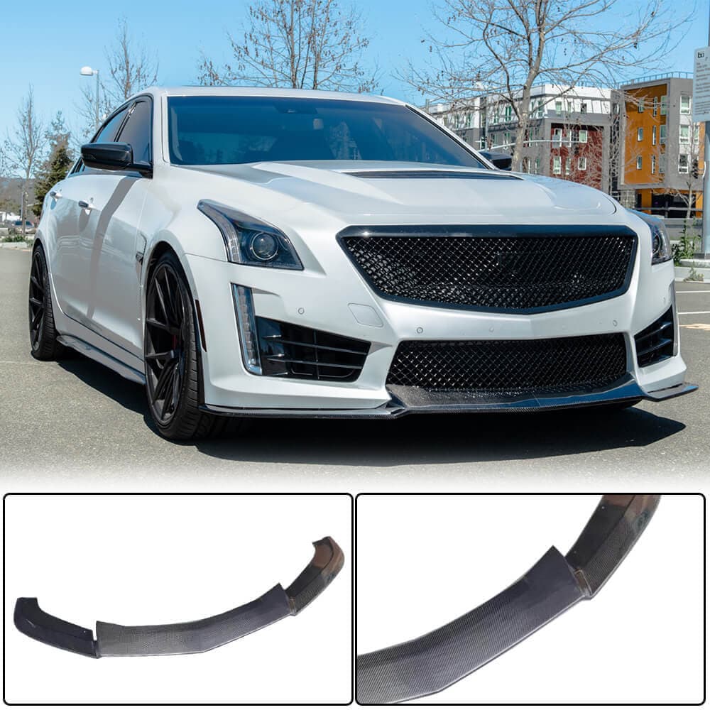 Накладка на передній бампер Lip V2 (для CTS V Sedan 2016-2019, Карбон)