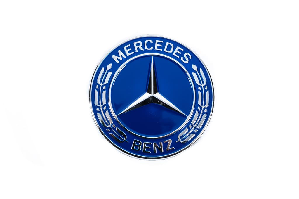 Заглушка замість емблеми на капот Mercedes (синя, 57мм) 2