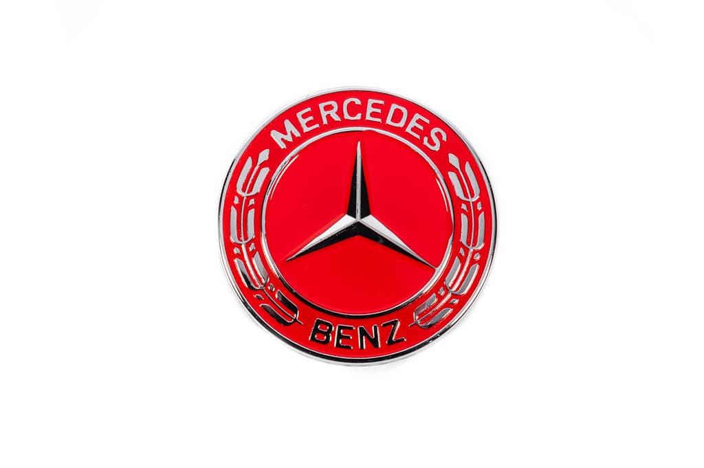 Заглушка замість емблеми на капот Mercedes (червона, 57мм)