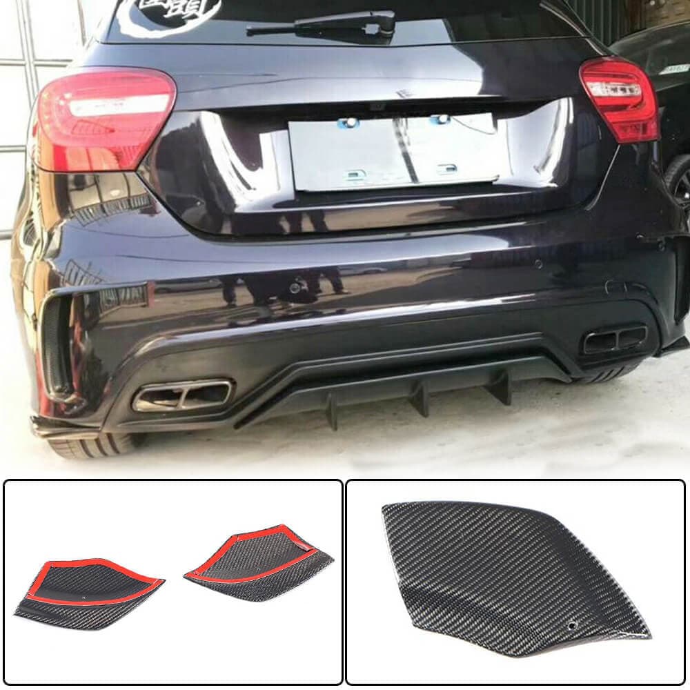 Накладки на задній бампер Flap (для AMG-Line / A45 AMG HB, Карбон)