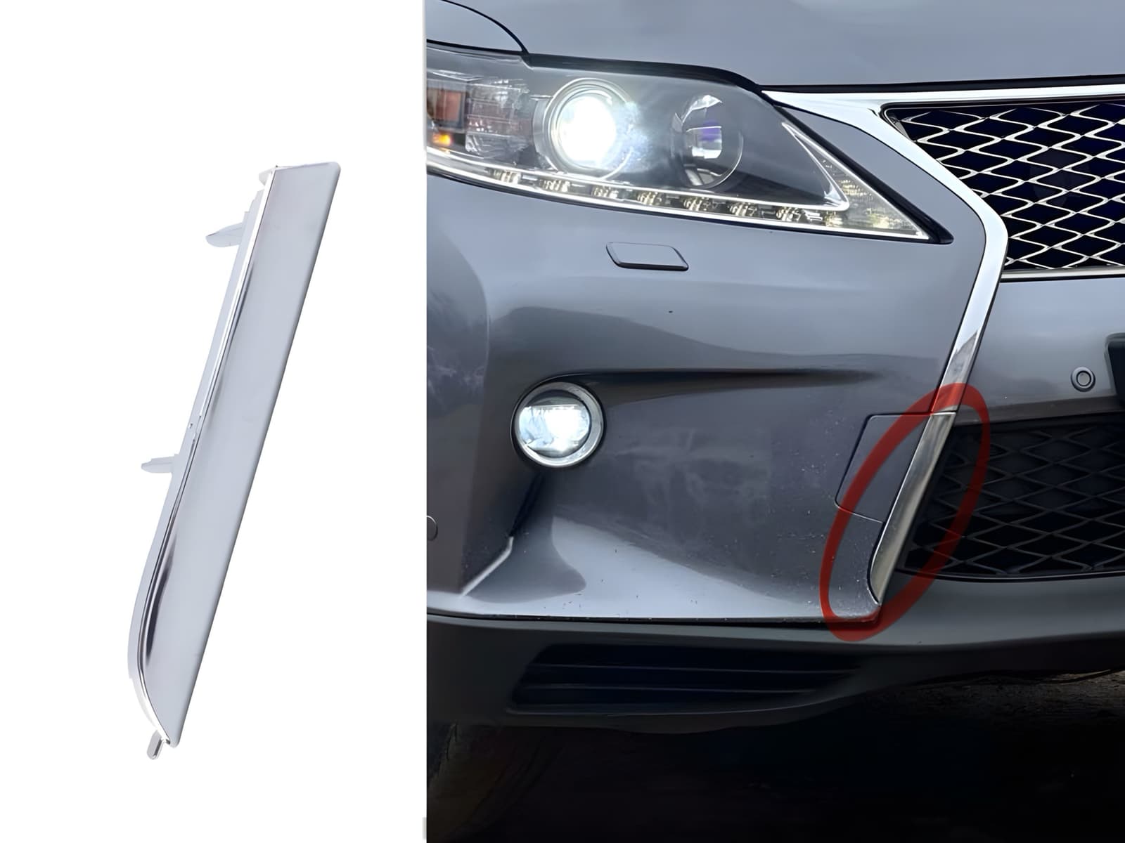 Хром молдинг бампера F-SPORT Lexus RX 2012-2015 права сторона 5312548100