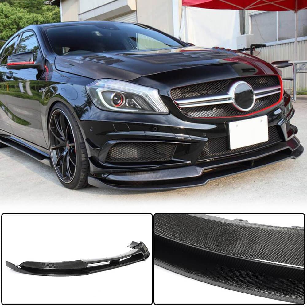 Накладка на передній бампер Lip V2 (для AMG-Line / A45 AMG HB 2013-2015, Карбон)