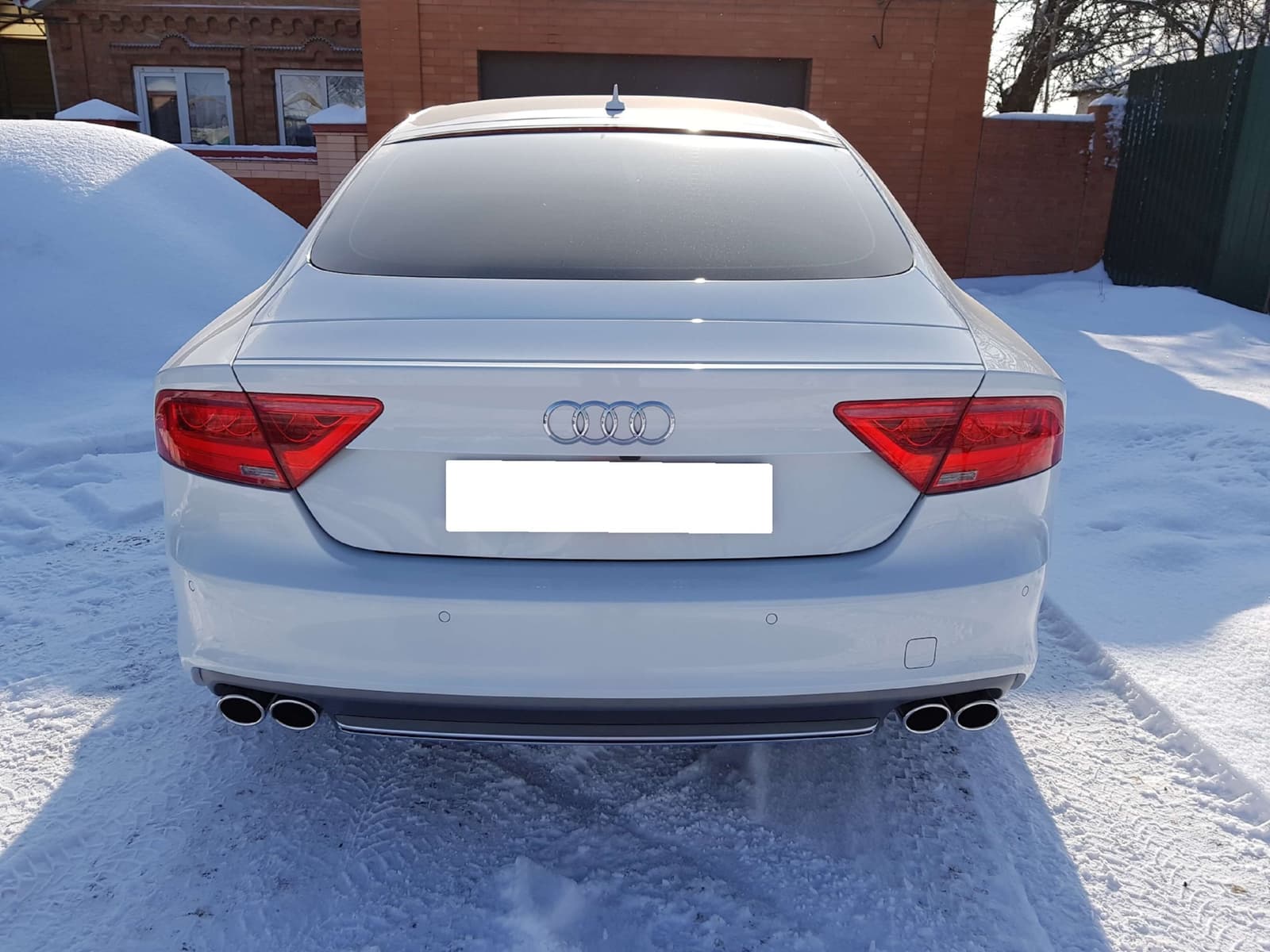 Дифузор (заднього бампера) Silver (в стилі S7) 00-00 на Audi A7 4G 2010-2014 року 5