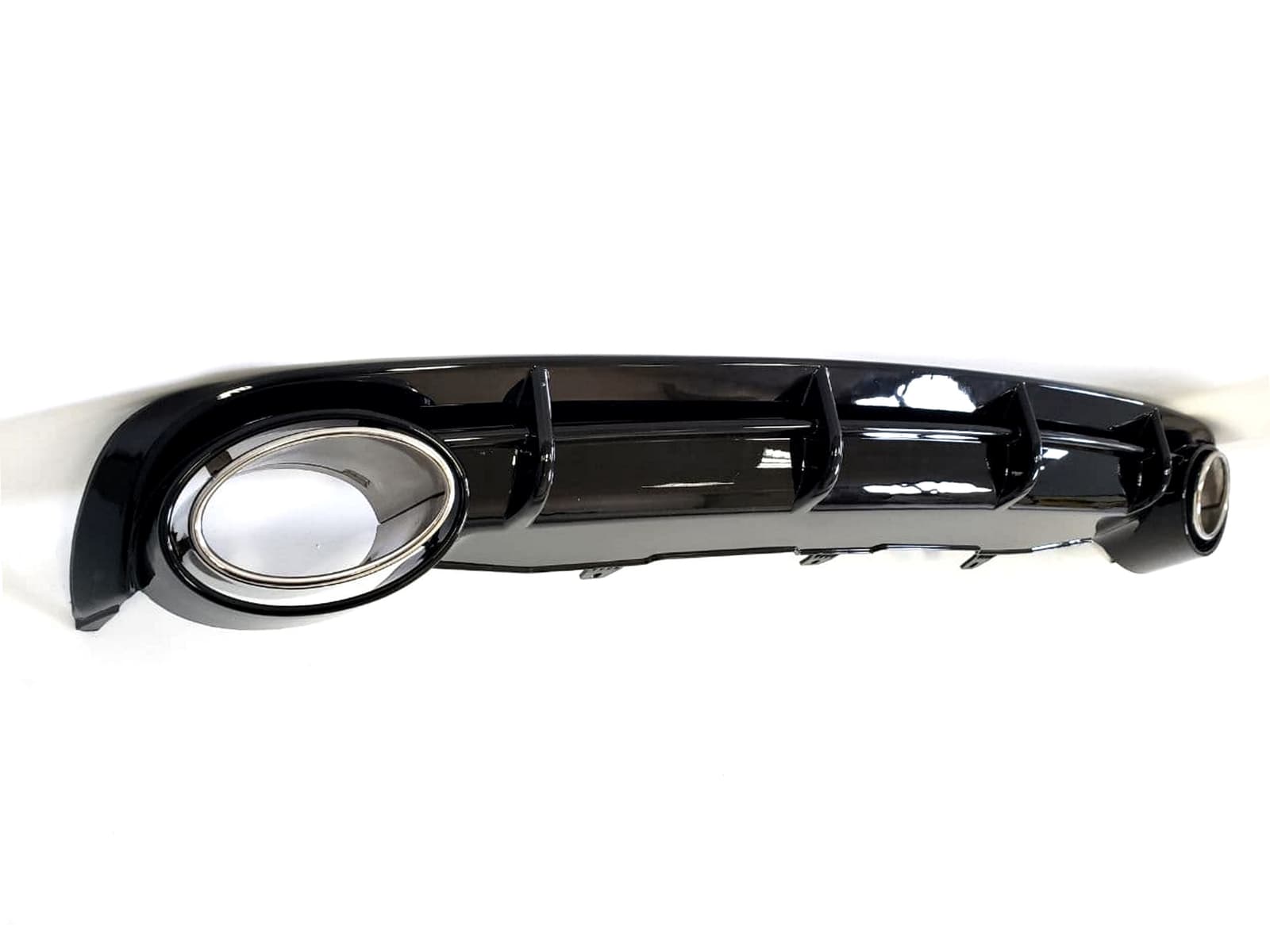 Дифузор (заднього бампера) Full Black / Chrome Pipe (в стилі RS6) на Audi A6 C7 2011-2014 року 2