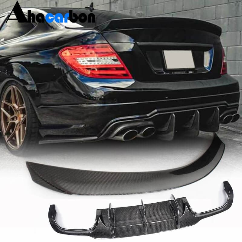 Спойлер з дифузором заднього бампера (для C63 AMG 2012-2014, Карбон)