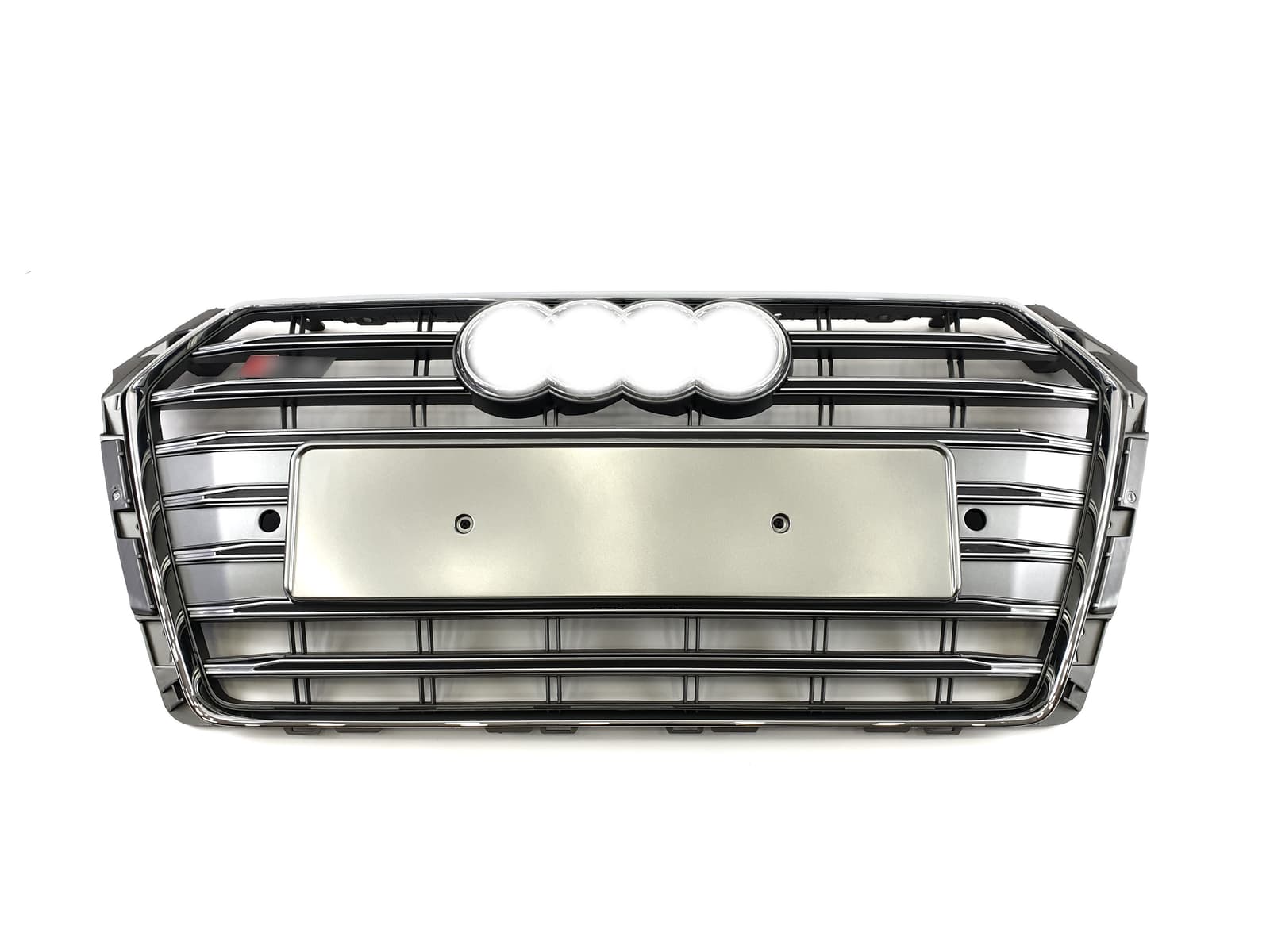 Решітка радіатора Silver Chrome (в стилі S4) на Audi A4 B9 2015-2019 року 2