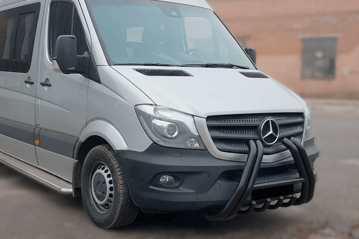 Кенгурятник F1-01 Black (2013-2018, нерж.)