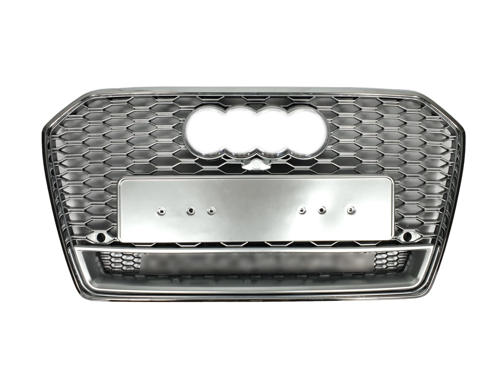 Решітка радіатора Silver Chrome (в стилі RS6 quattro) на Audi A6 C7 2014-2018 року