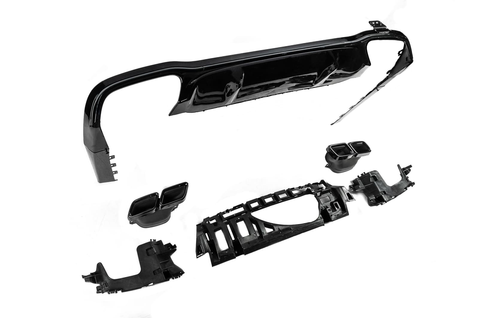Задній дифузор з насадками E63-Design Black (для AMG/AMG-Line 2016-2020) 5