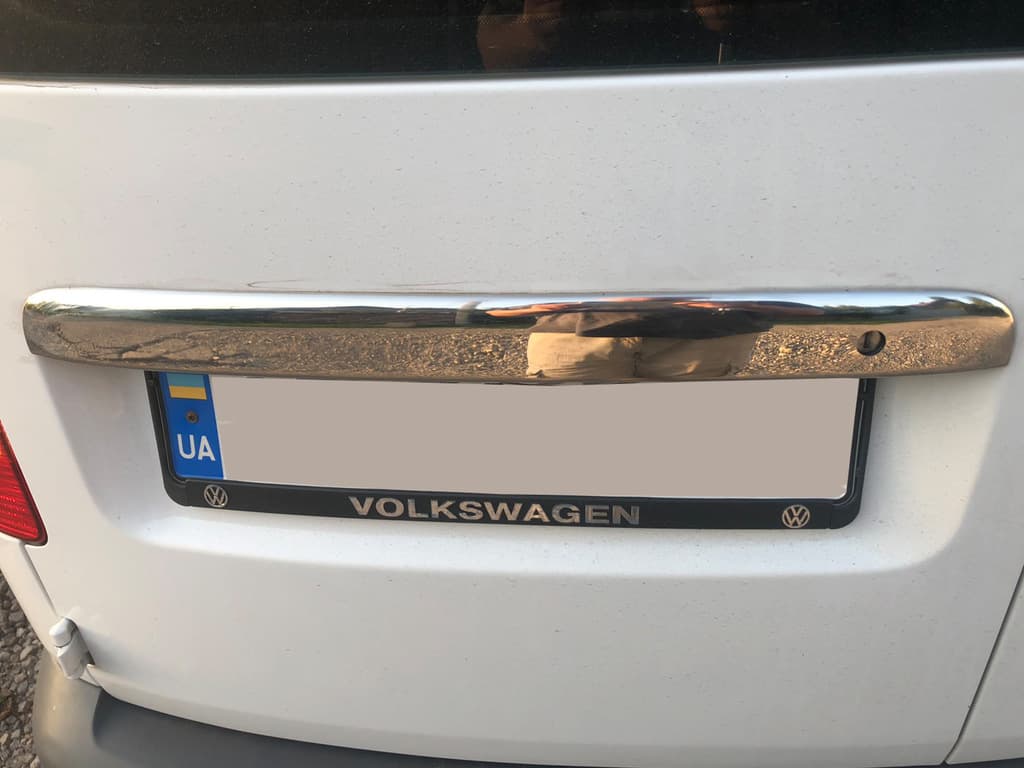 Накладка над номером (2 дверні, нерж) Напис Caddy, Carmos - Турецька сталь 3