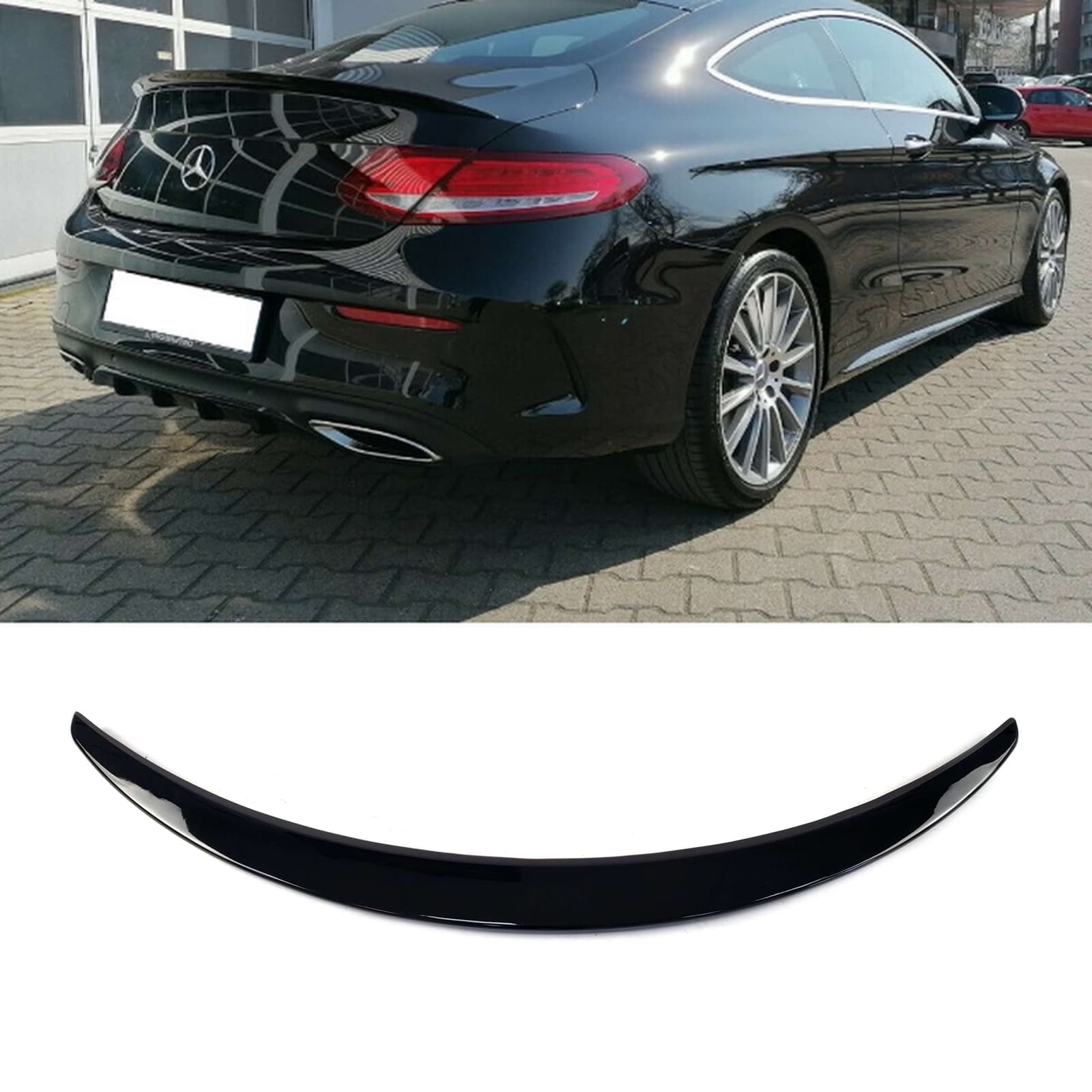 Спойлер Чорний глянець (купе) на Mercedes-Benz C-Class W205 2014-2018 року