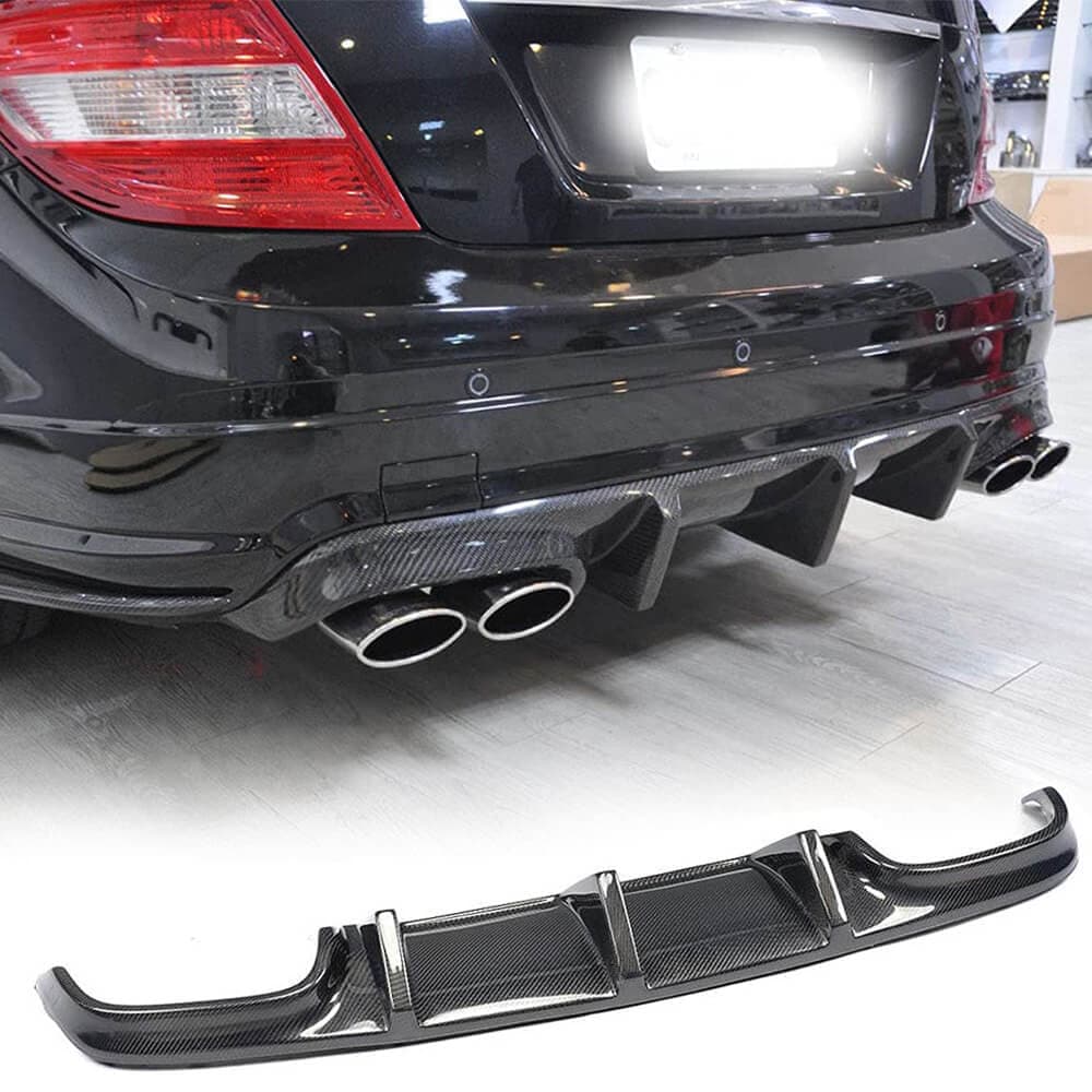 Дифузор заднього бампера V2 (для AMG SD 2008-2011, Карбон)