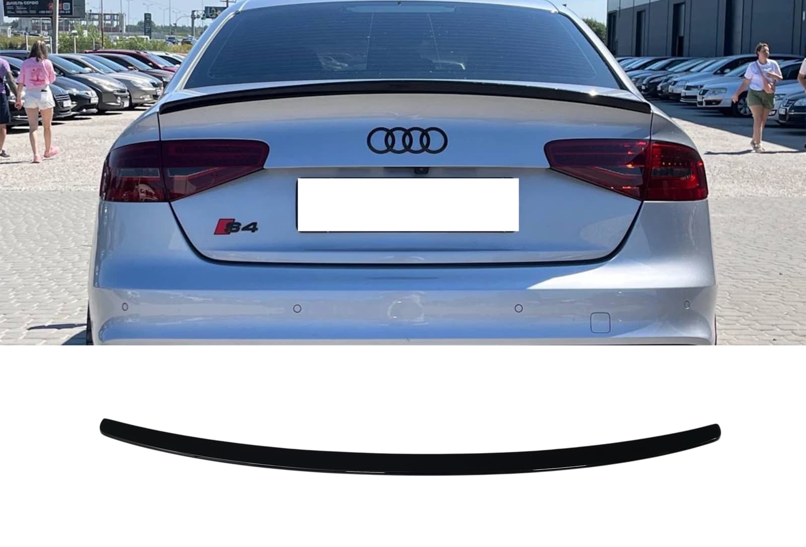 Спойлер Чорний глянець V1 на Audi A4 B8 2011-2015 року