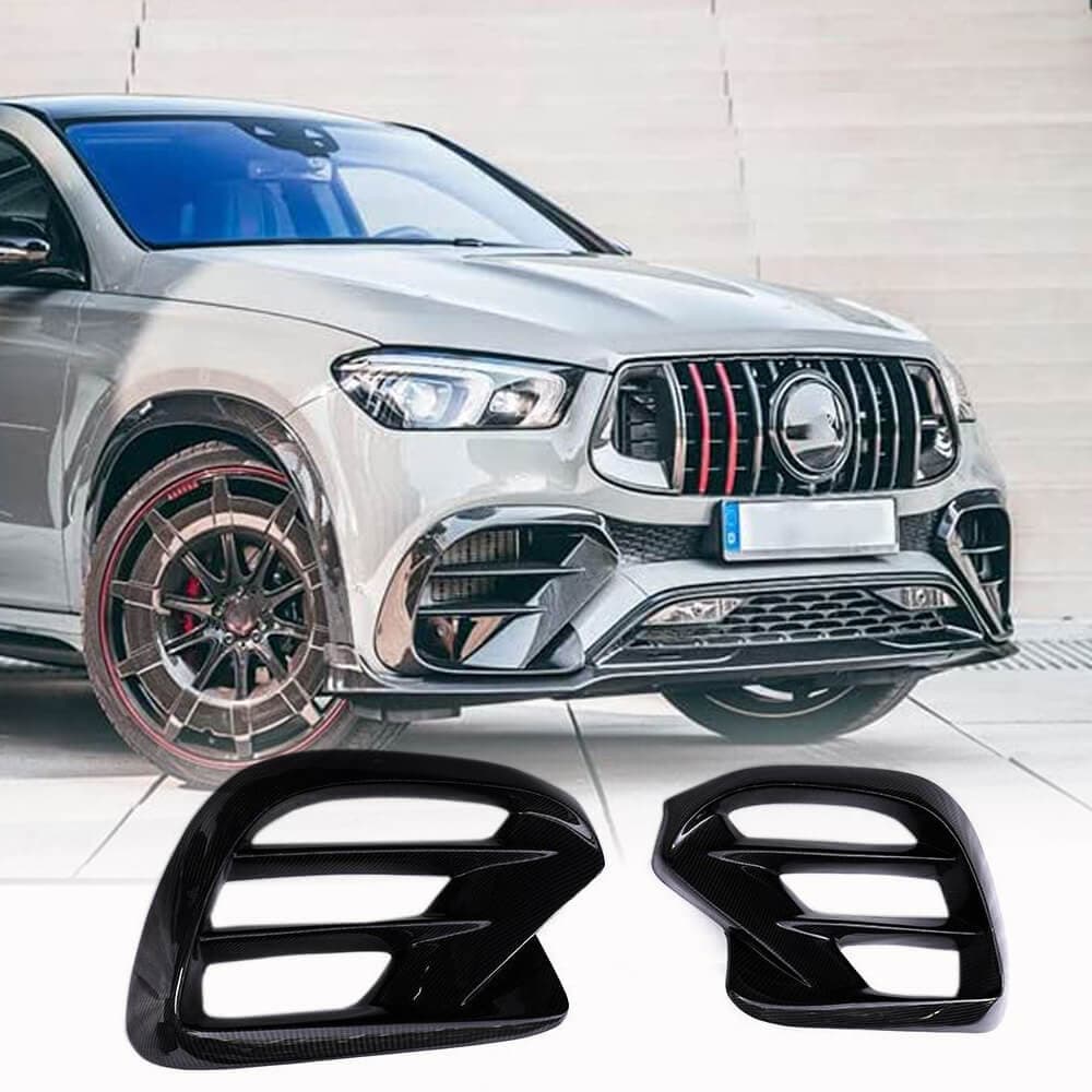 Вставки в передній бампер (для GLE 350/GLE450/GLE63 2019-2023, Карбон)