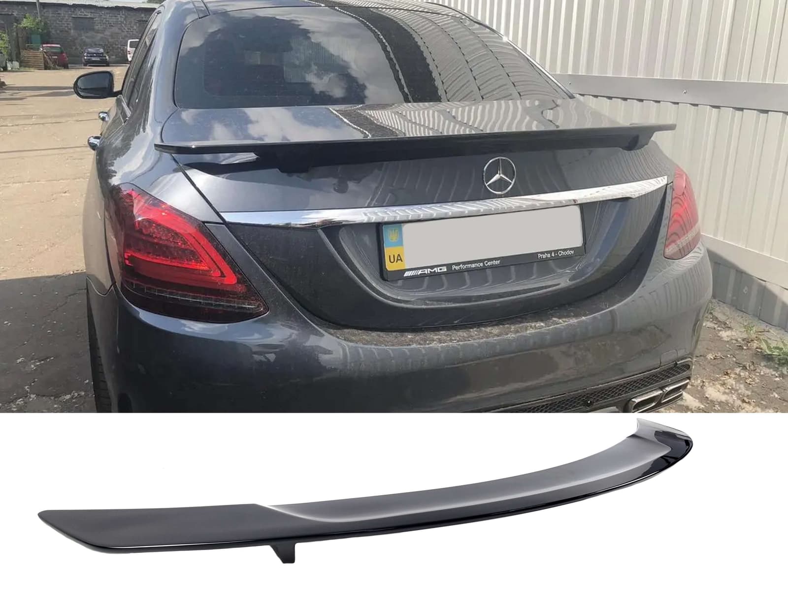 Спойлер Чорний глянець (седан) на Mercedes-Benz C-Class W205 2014-2018 року