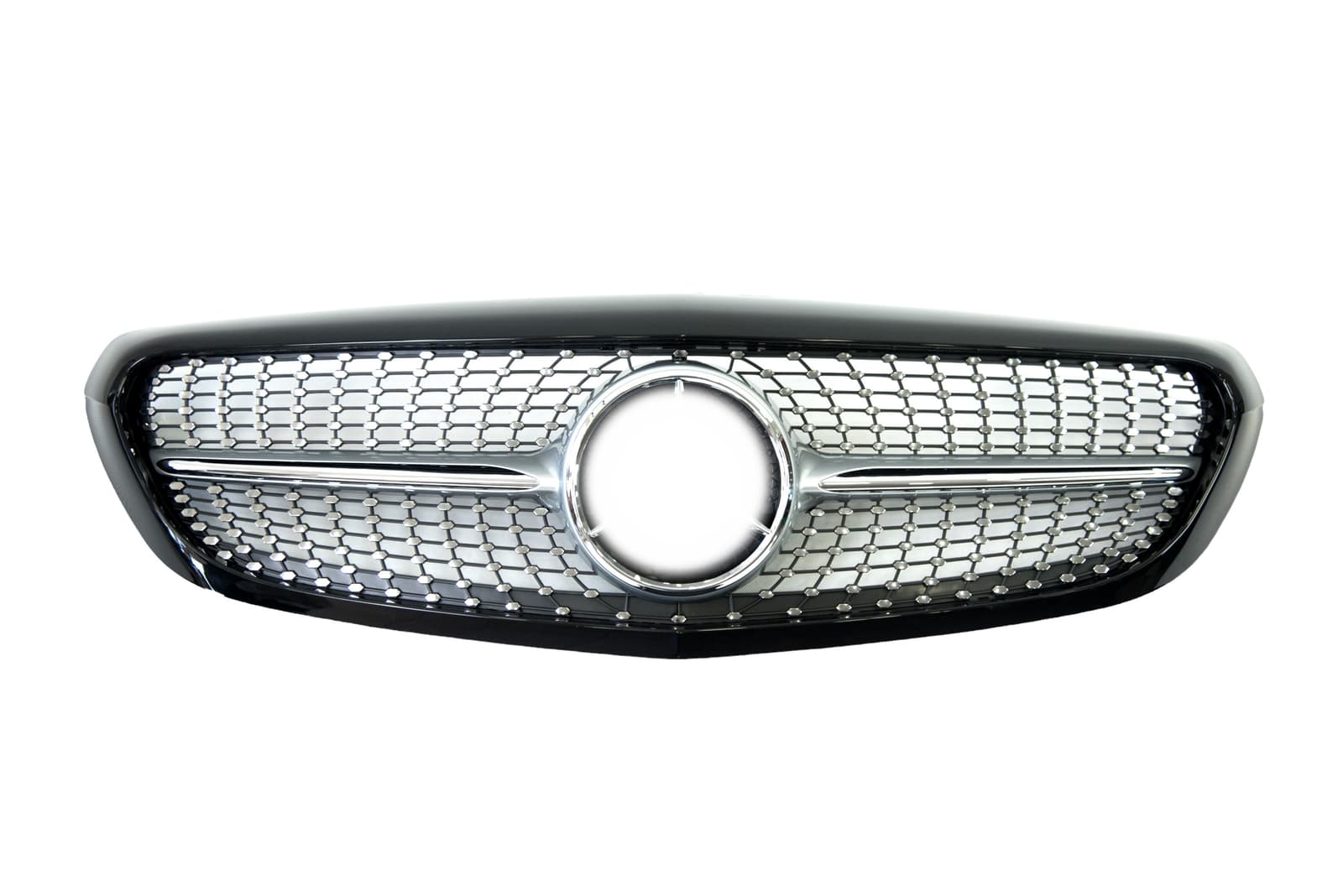 Решітка радіатора Diamond Silver / Black Rim Classic на Mercedes-Benz C-Class W205 2014-2018 року