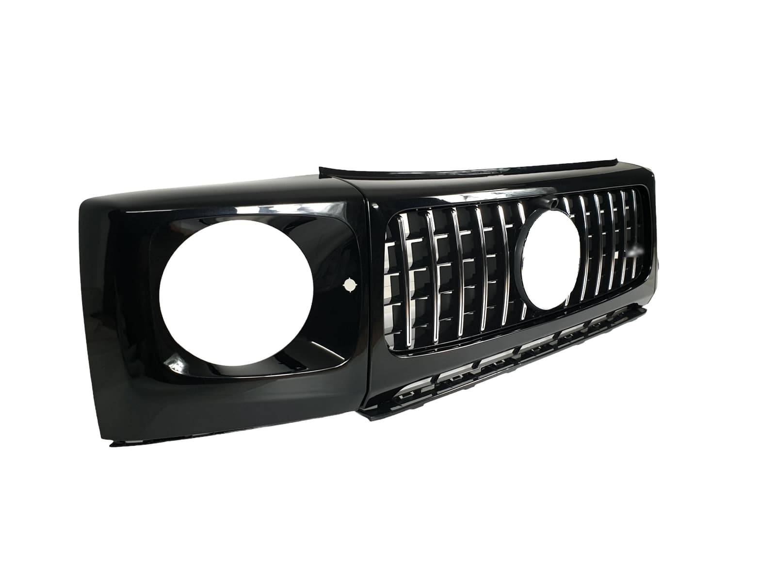 Решітка радіатора Chrome Black + рамки на фари GT на Mercedes-Benz G-Class W463 2018-2025 року 4