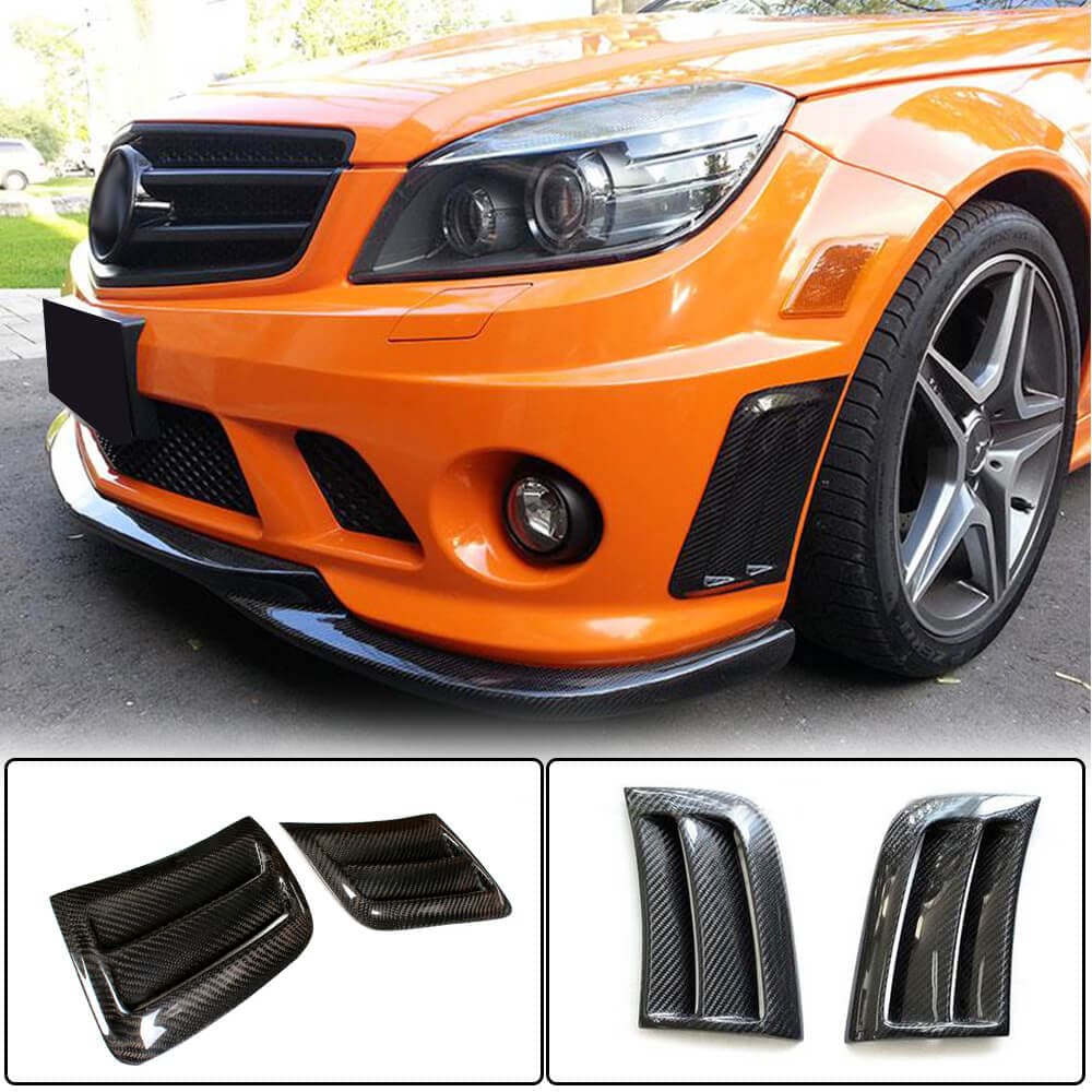 Накладки на передній бампер (для C63 AMG Sedan 2008-2011, Карбон)
