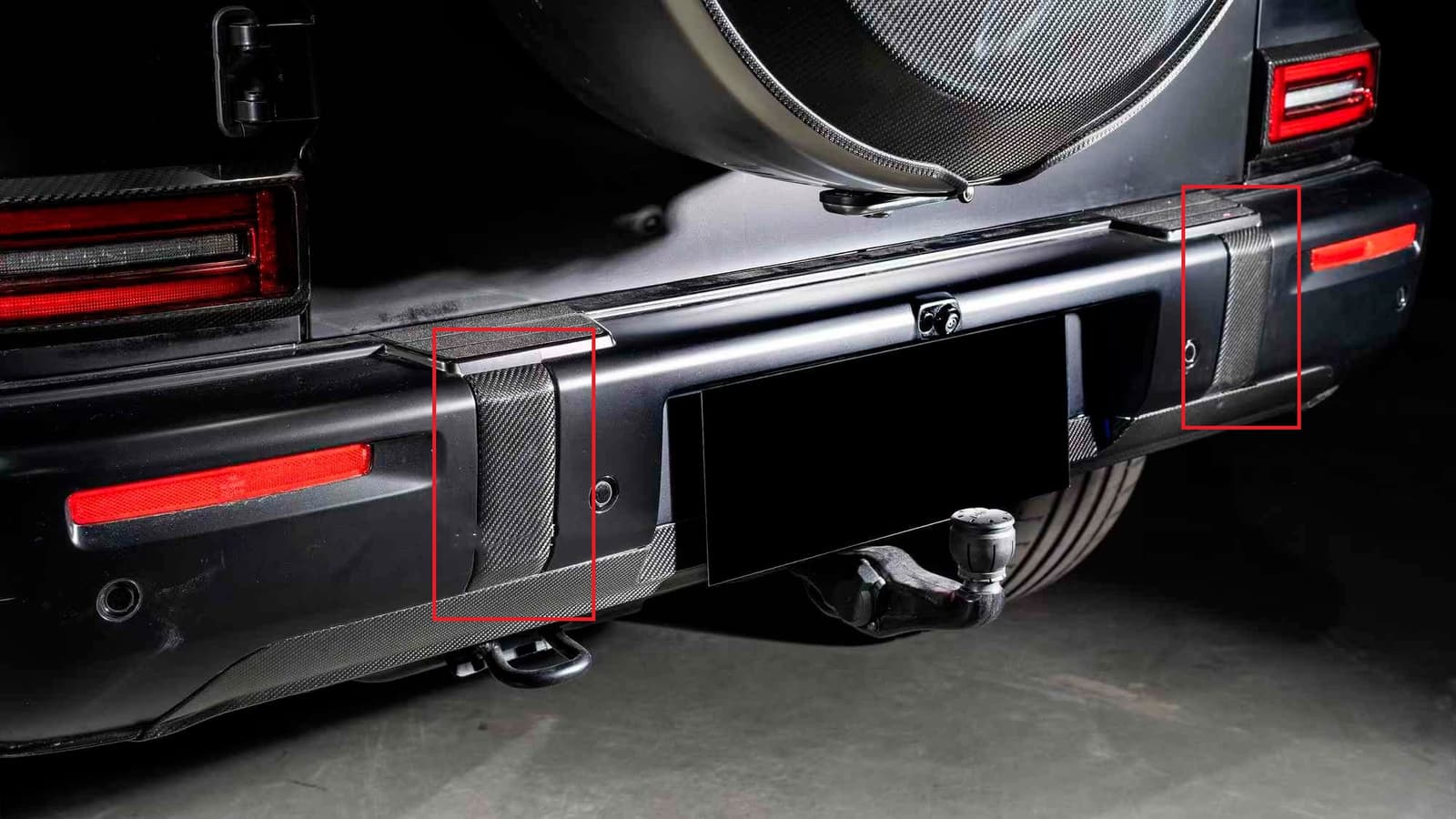Комплект накладок на передній і задній бампер (для G63 AMG, карбон) 2