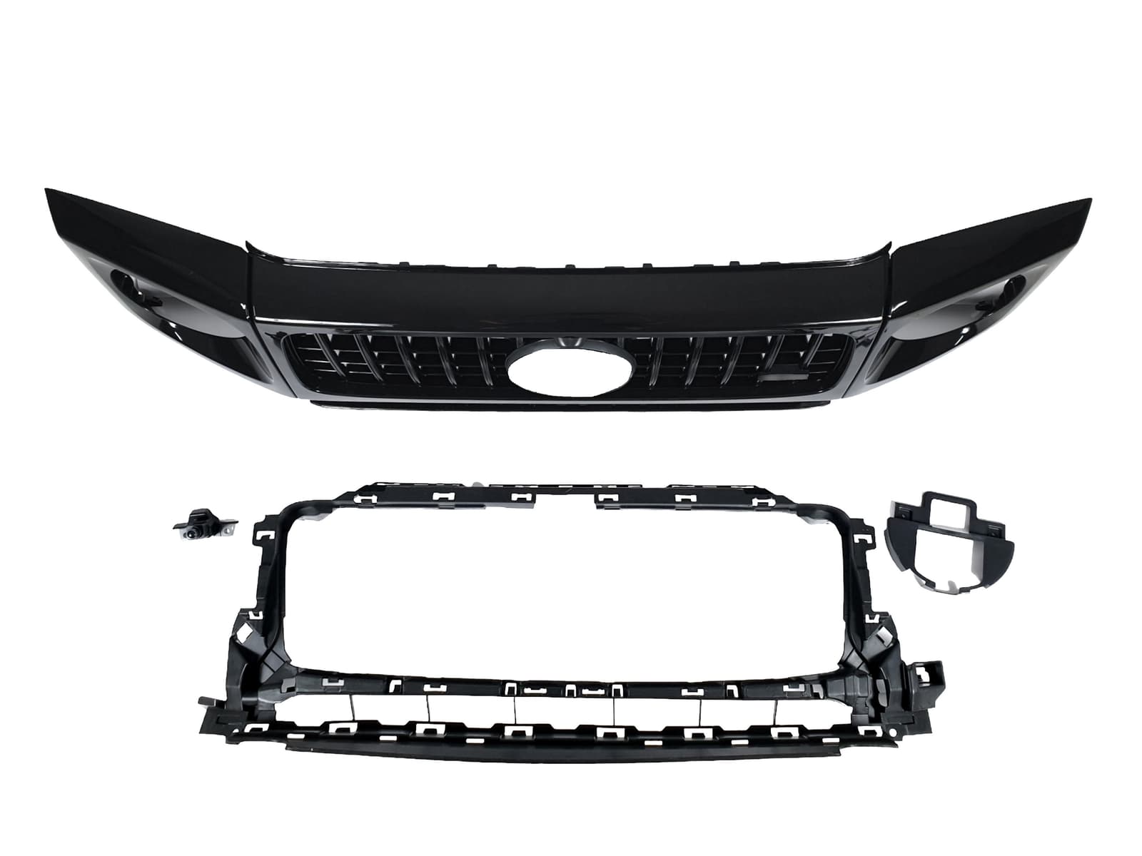 Решітка радіатора Full Black + рамки на фари GT на Mercedes-Benz G-Class W463 2018-2025 року 2