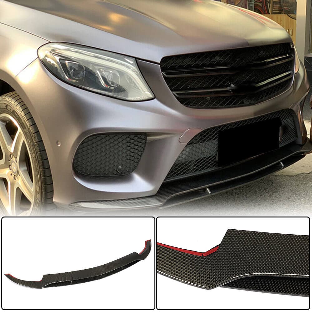 Накладки на передній бампер Lip (для GLE43 AMG, Карбон)