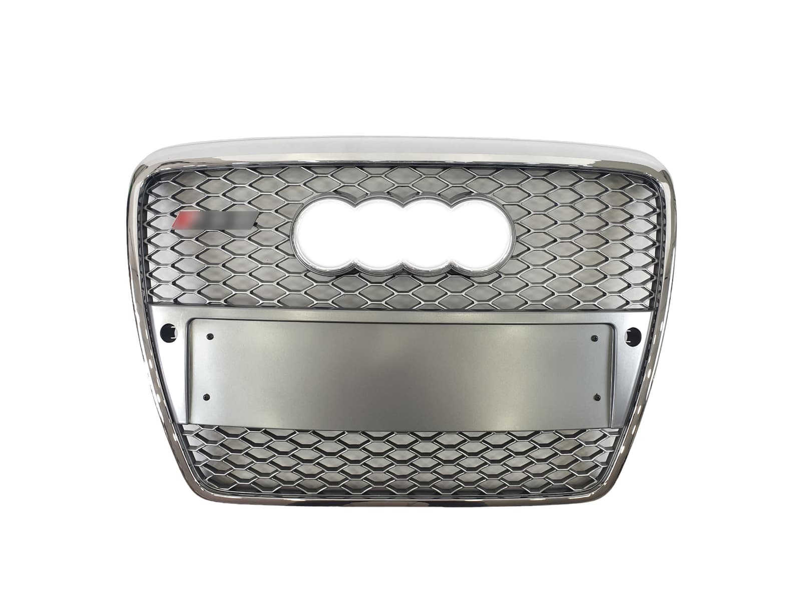 Решітка радіатора Silver Chrome (в стилі RS6) під PDC на Audi A6 C6 2004-2011 року