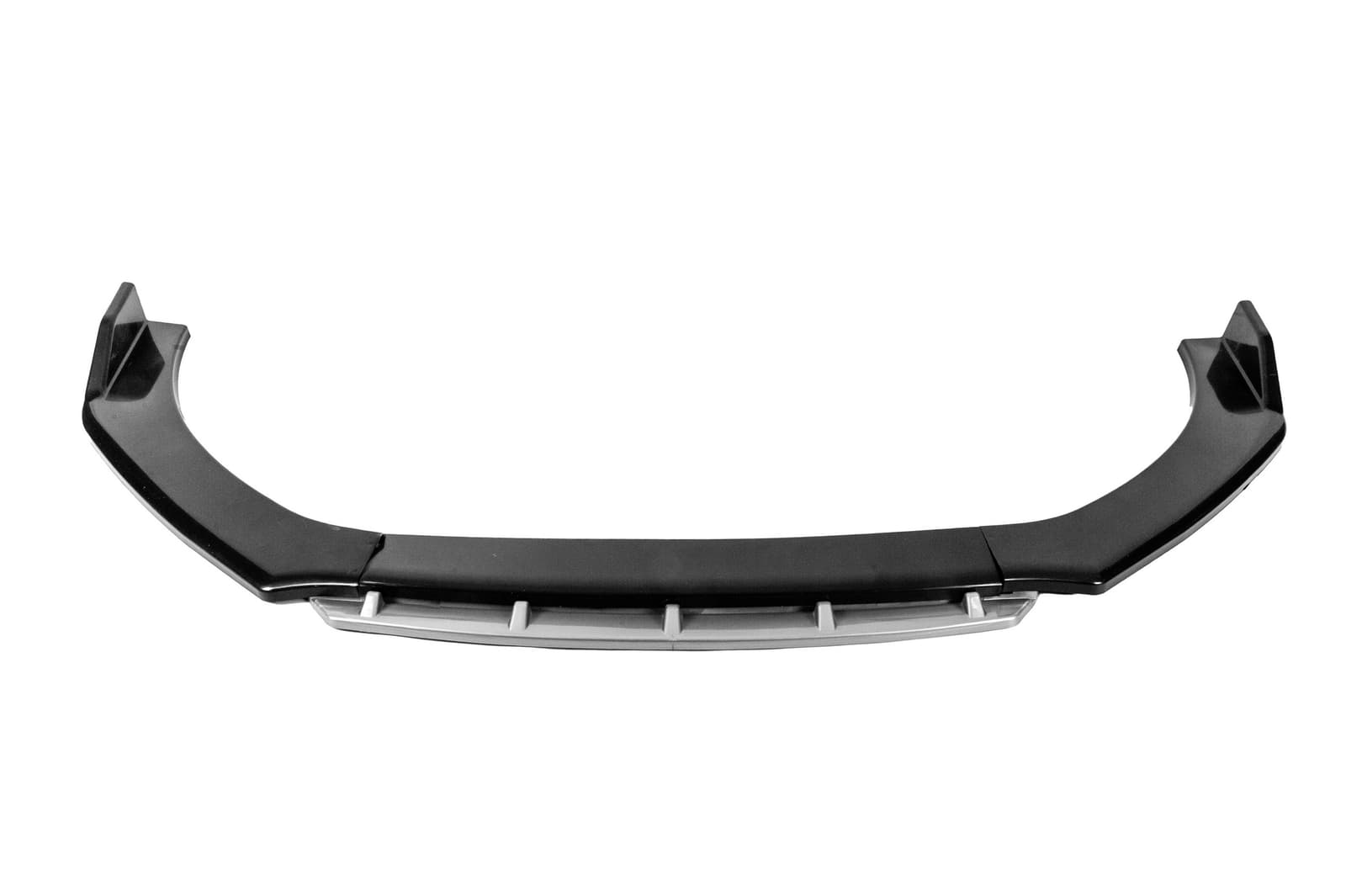 Універсальна передня Lip накладка Black V-2 (ABS, чорний глянець/сірий)