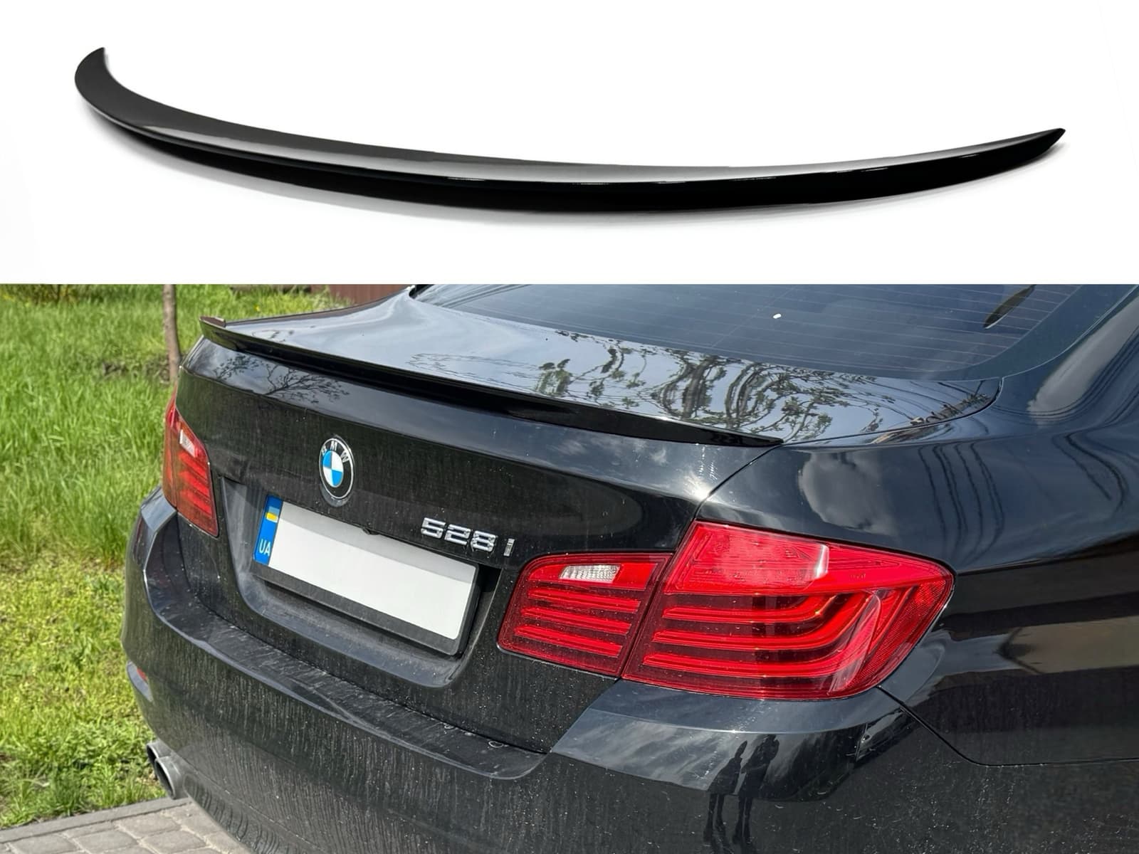 Спойлер лип на багажник BMW series 5 F10 2010-2016 ABS пластик, чорний глянець