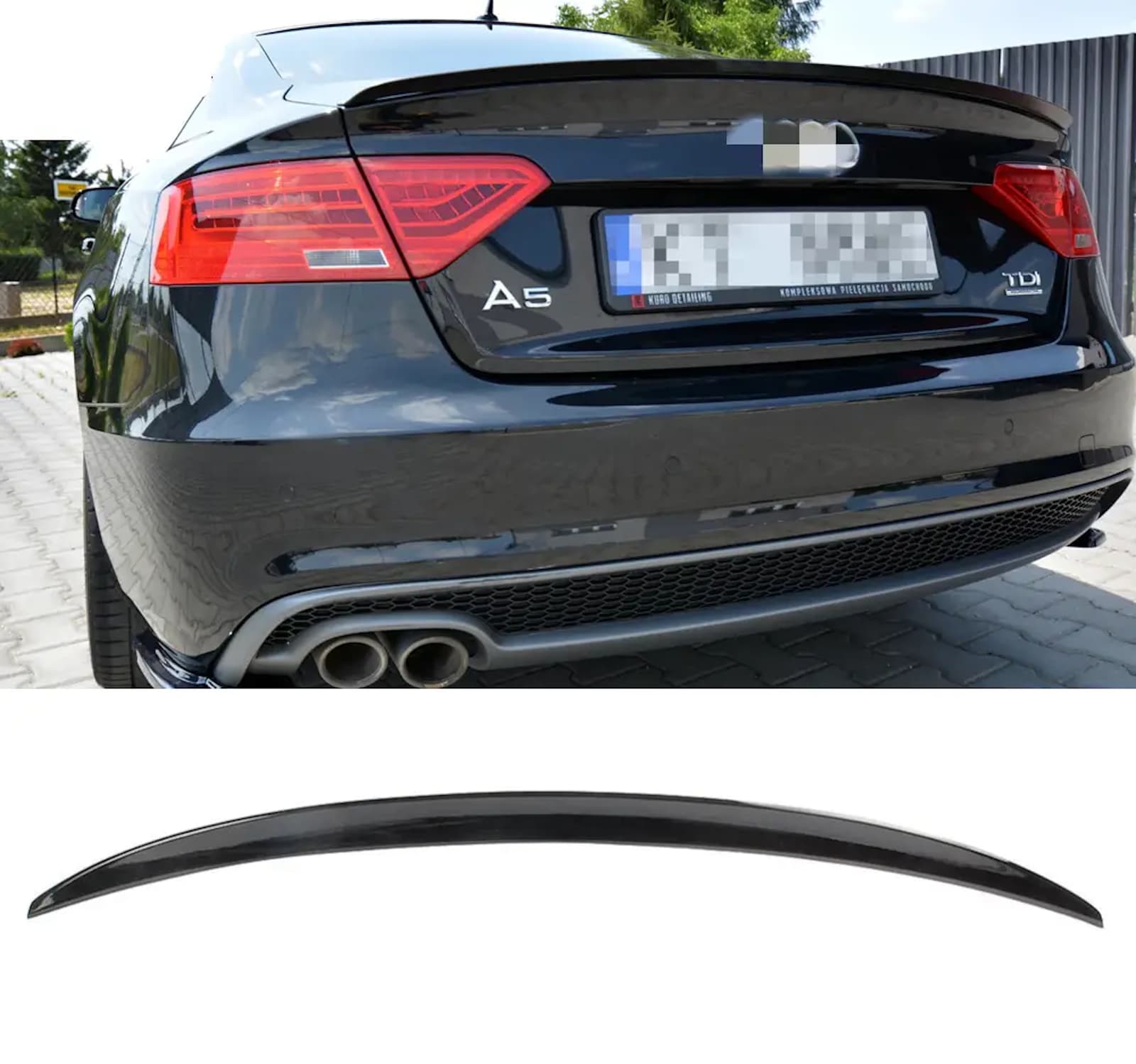 Спойлер Чорний глянець V1 на Audi A5 8T 2007-2011 року