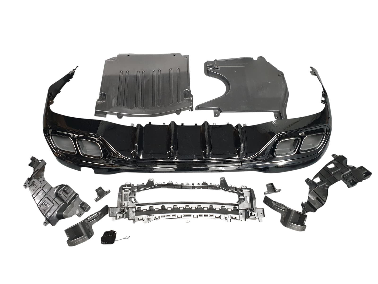 Дифузор (заднього бампера) Full Black C63 Style на Mercedes-Benz C-Class W206 2021-2026 року