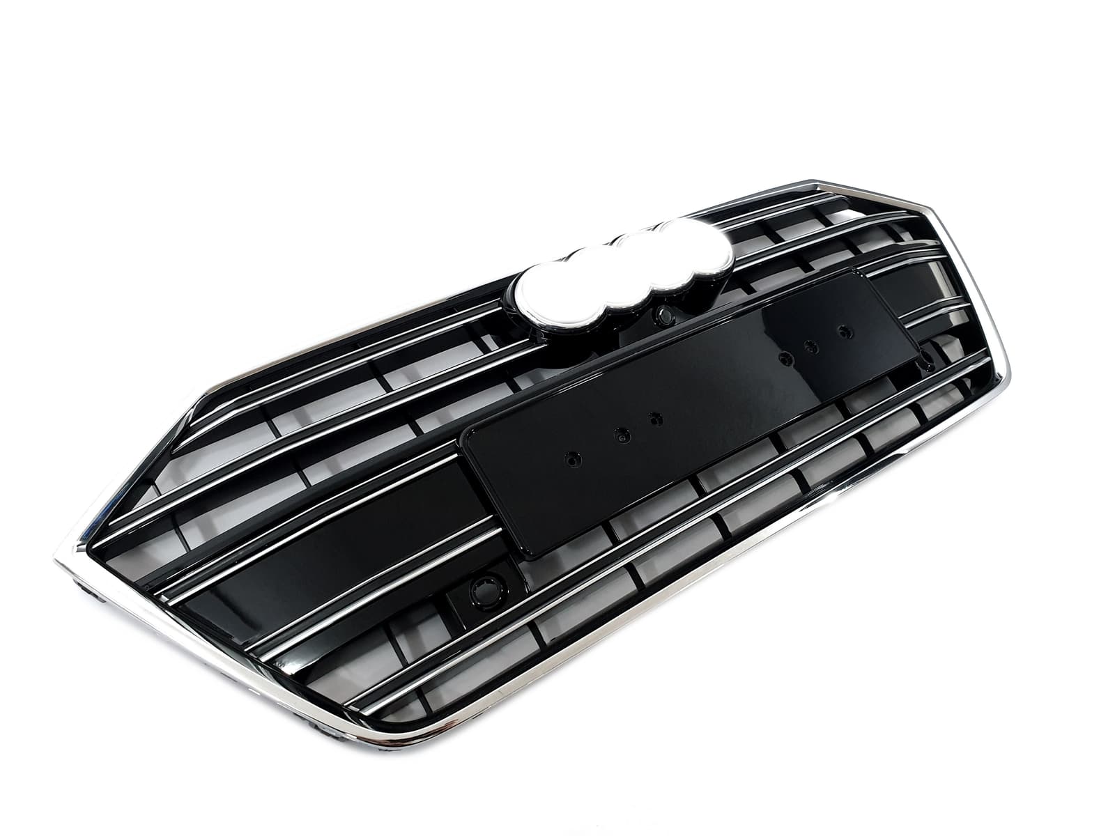 Решітка радіатора Chrome Black (в стилі S7 під камеру без радарів) на Audi A7 4K 2017-2023 року 2