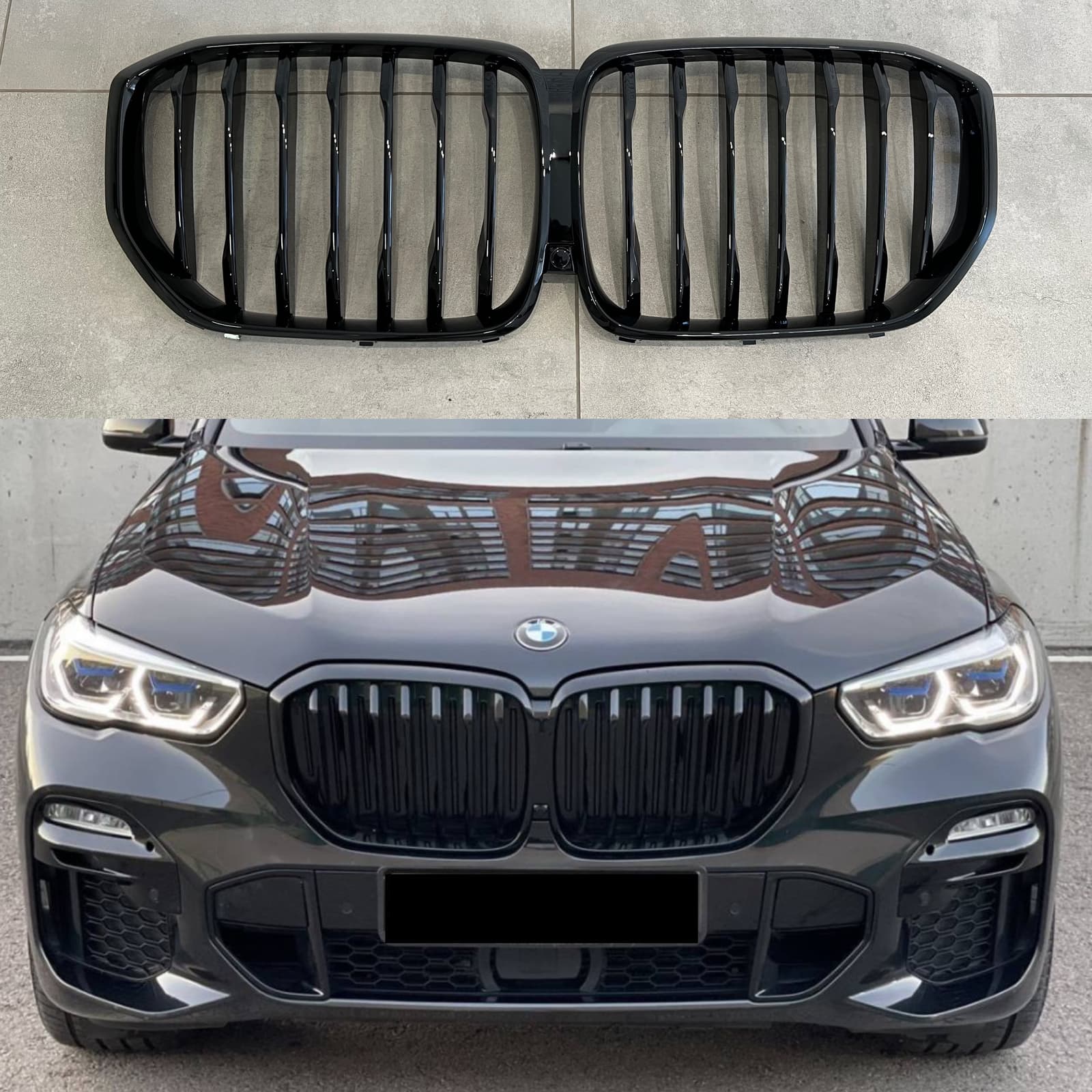 Решітка радіатора ніздрі M-Perfomance стиль BMW X5 G05 2019-2022 чорний глянець