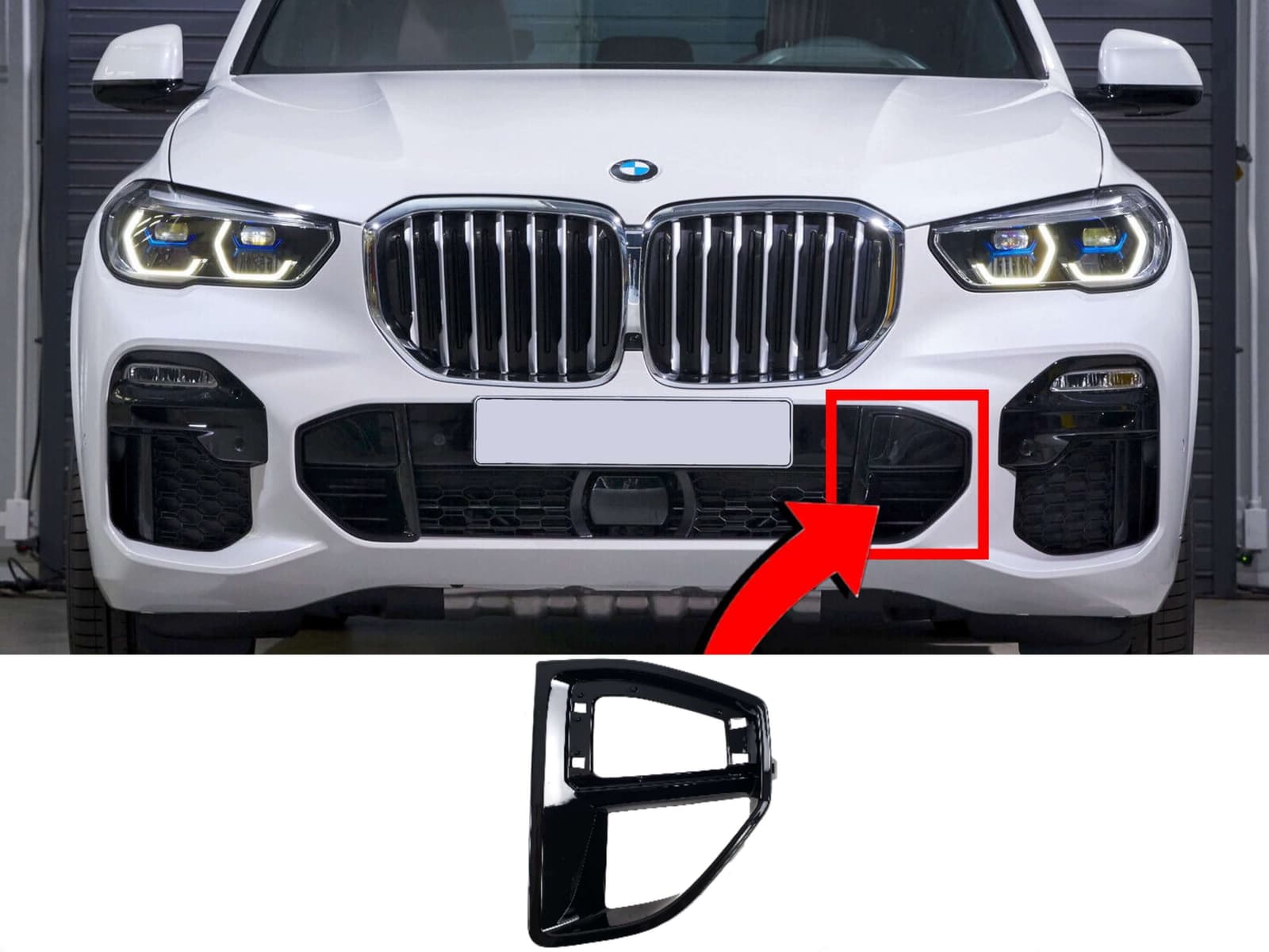 Решітки в бампер накладка LH на BMW X5 G05 2018-2022 року