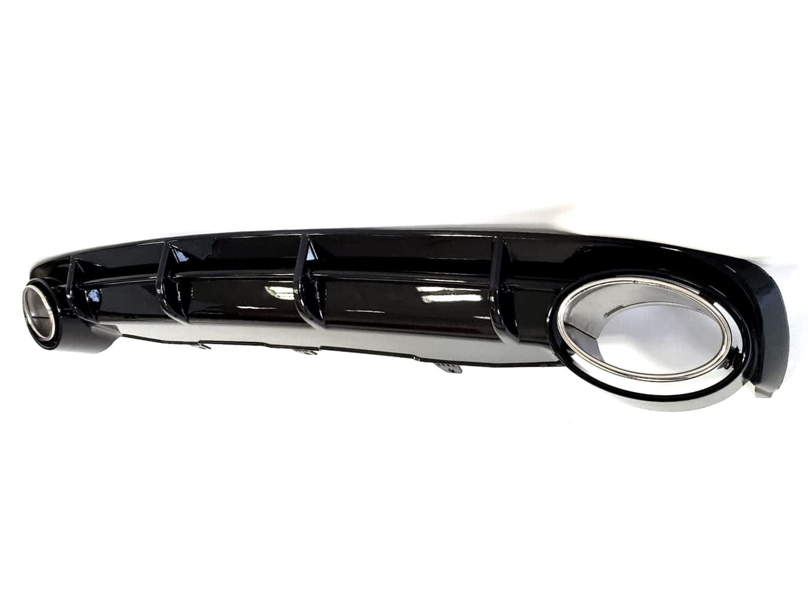 Дифузор (заднього бампера) Full Black / Chrome Pipe (в стилі RS6) на Audi A6 C7 2011-2014 року 4