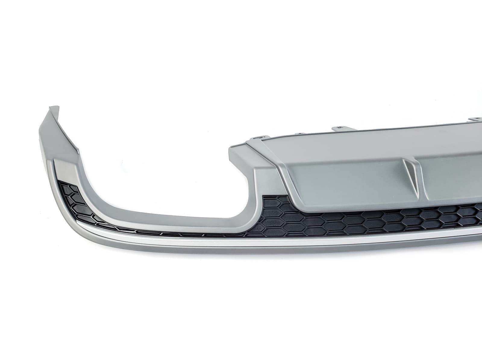 Дифузор (заднього бампера) Silver (в стилі S6 00-00) на Audi A6 C7 2014-2018 року 2
