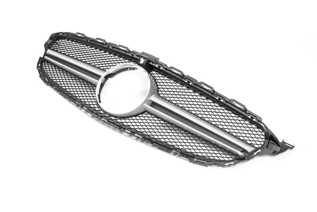 Передня решітка AMG Silver (для Avantgarde/AMG-Line/C43 AMG) 2014-2018, з камерою 6