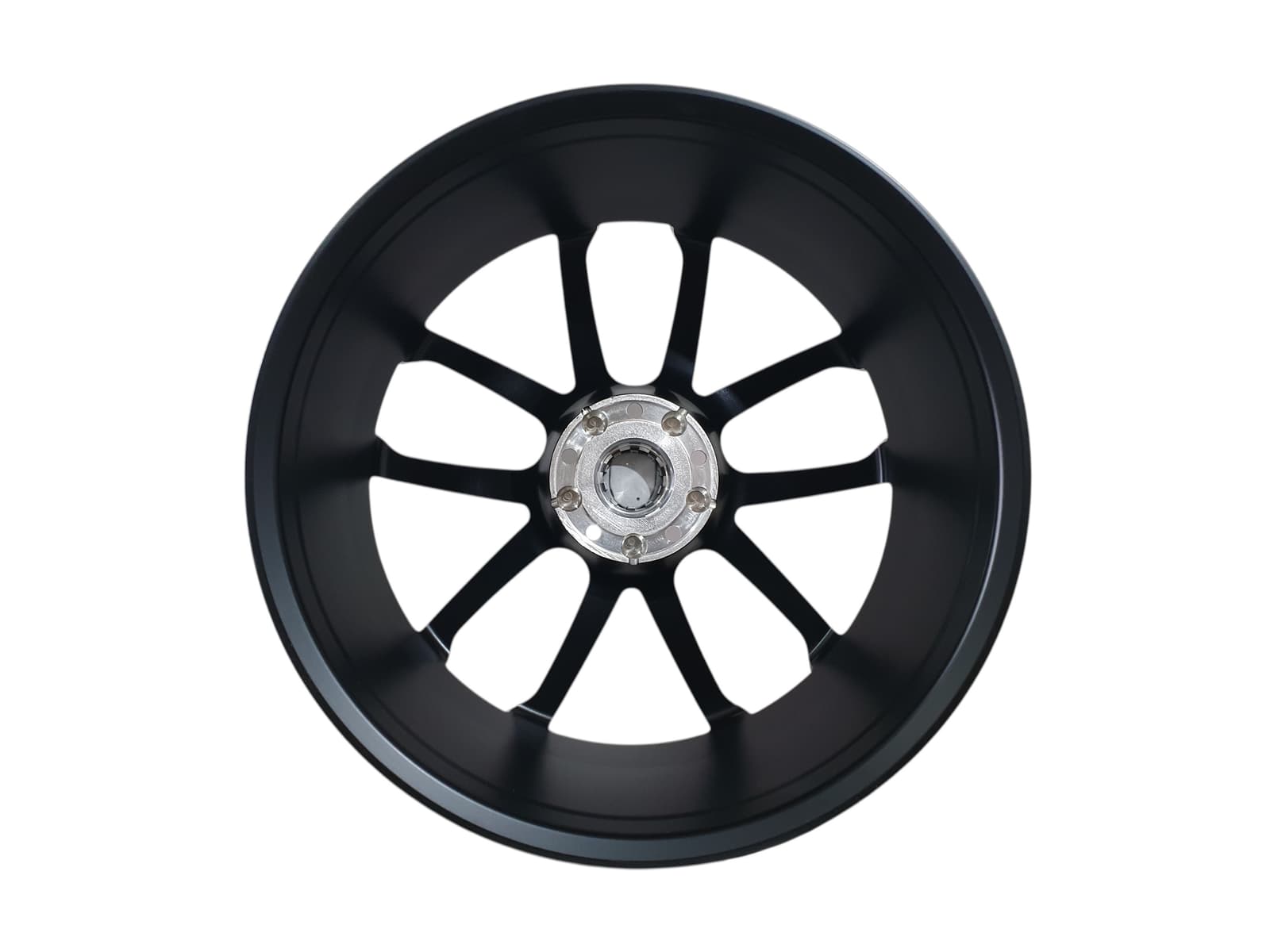 R22 Satin Black Ковані диски (різноширокі) на Porsche Cayenne 958 2010-2014 року 3