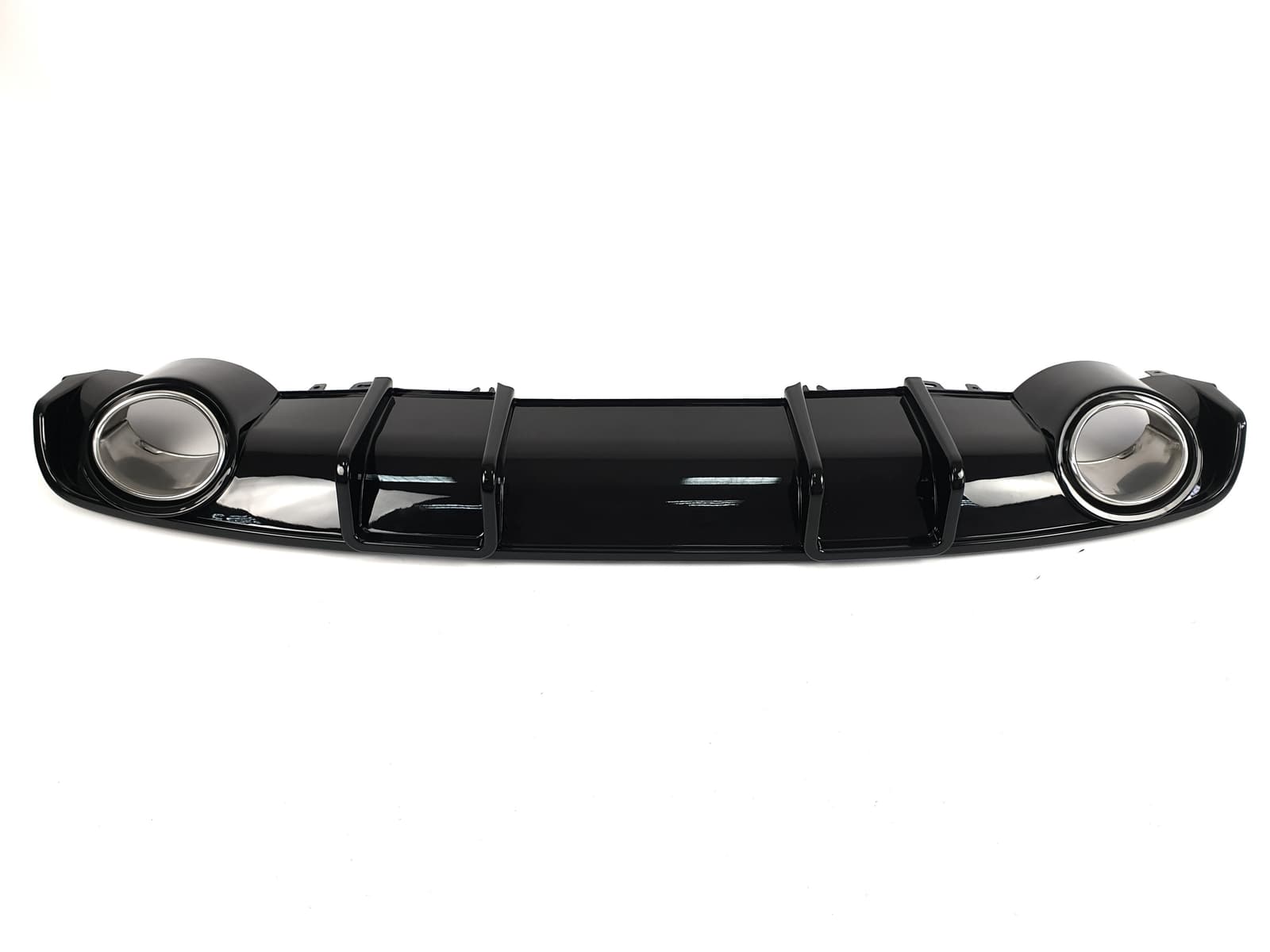 Дифузор (заднього бампера) Full Black / Chrome Pipe (в стилі RS4) V2 S-Line на Audi A4 B9 2015-2019 року