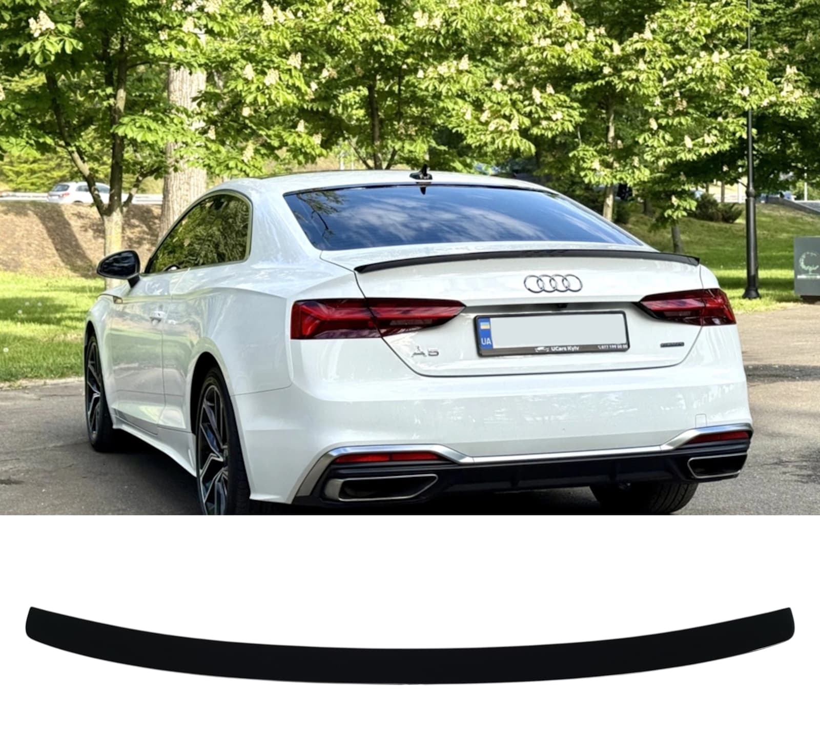 Спойлер Чорний глянець V2 на Audi A5 B9 2016-2020 року