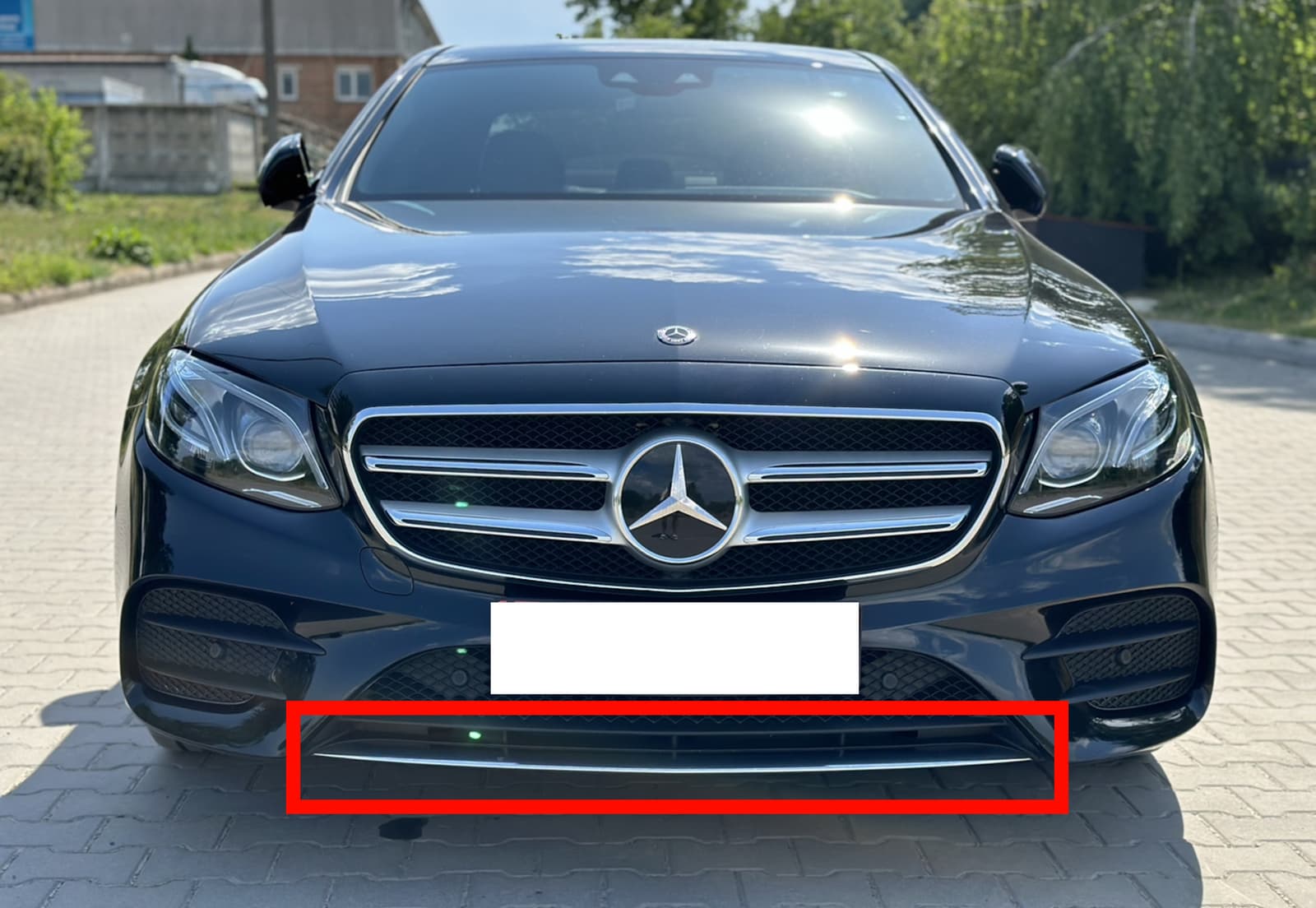 Накладки на бампер передній (Хром) на Mercedes-Benz E-Class W213 2016-2020 року
