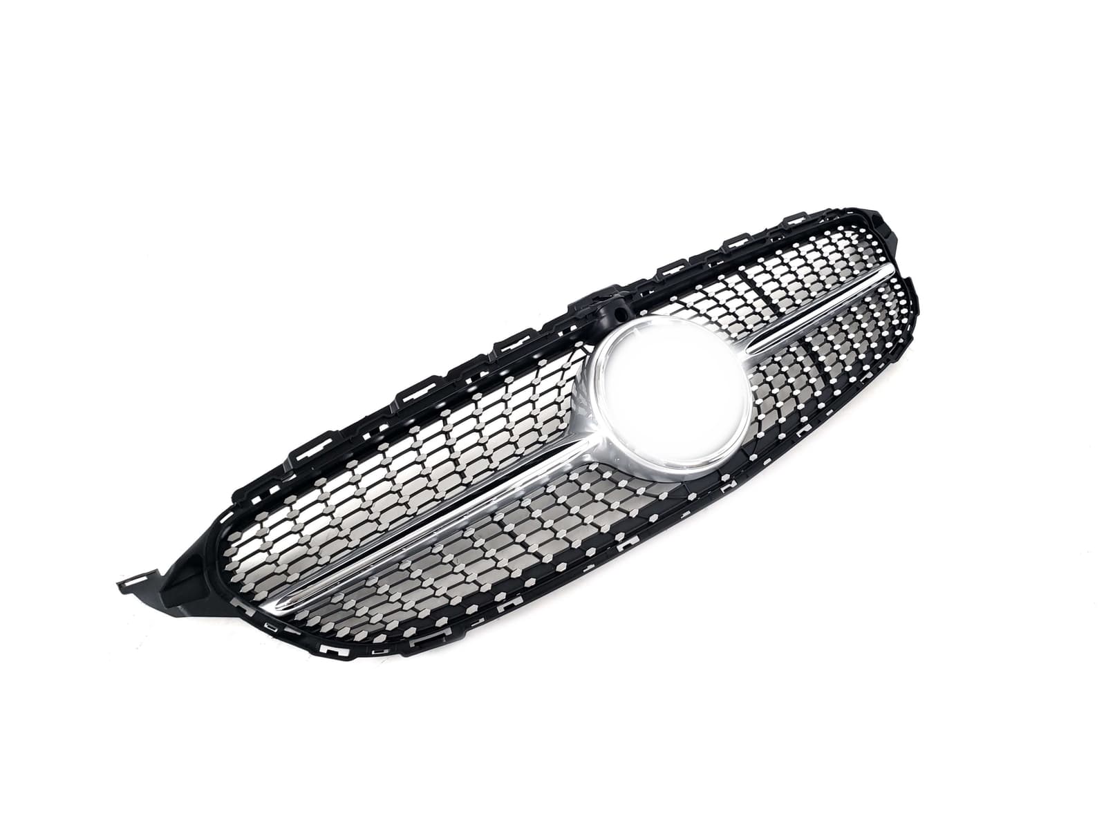 Решітка радіатора Silver (з місцем під камеру) Diamond на Mercedes-Benz C-Class W205 2018-2021 року 2