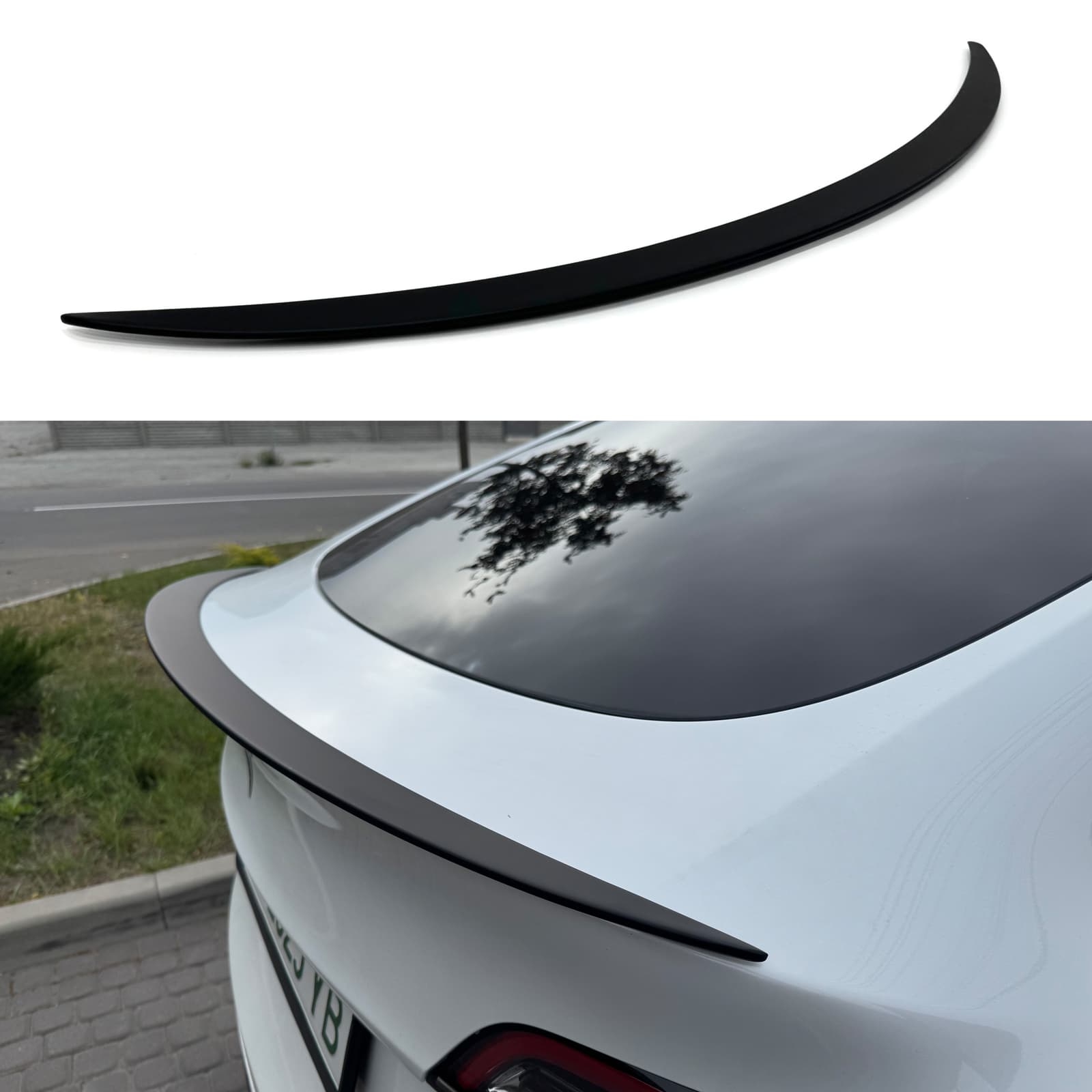Спойлер ліп для Tesla Model Y 2020-2024 ABS пластик, колір чорний матовий