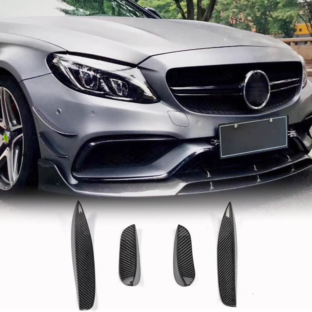 Накладки на передній бампер (для C63 AMG 2015-2019, Карбон)