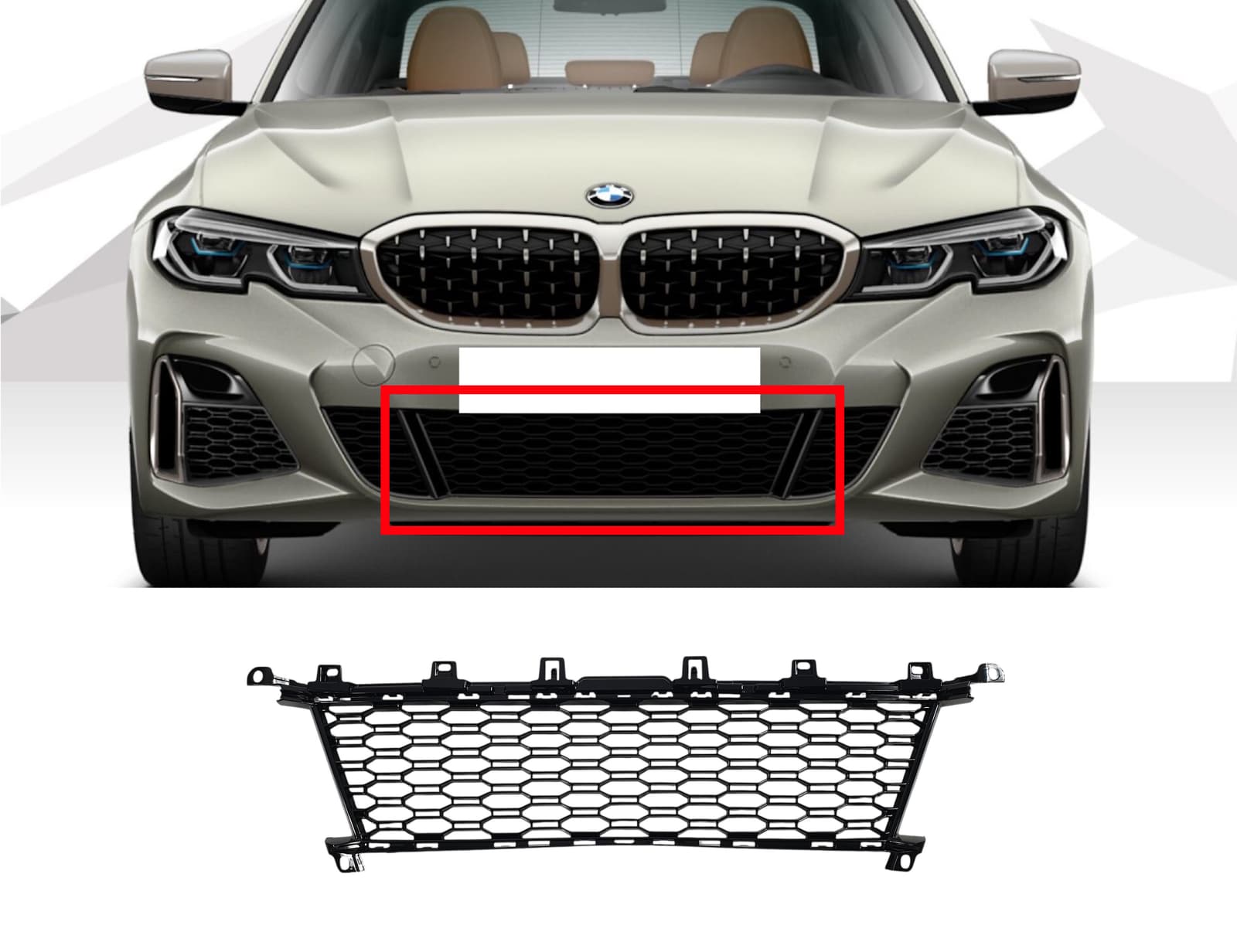 Решітки в бампер на BMW 3 Series G20 / G21 2018-2022 року