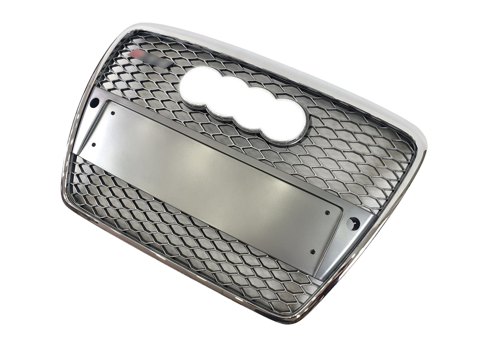 Решітка радіатора Silver Chrome (в стилі RS6) під PDC на Audi A6 C6 2004-2011 року 3