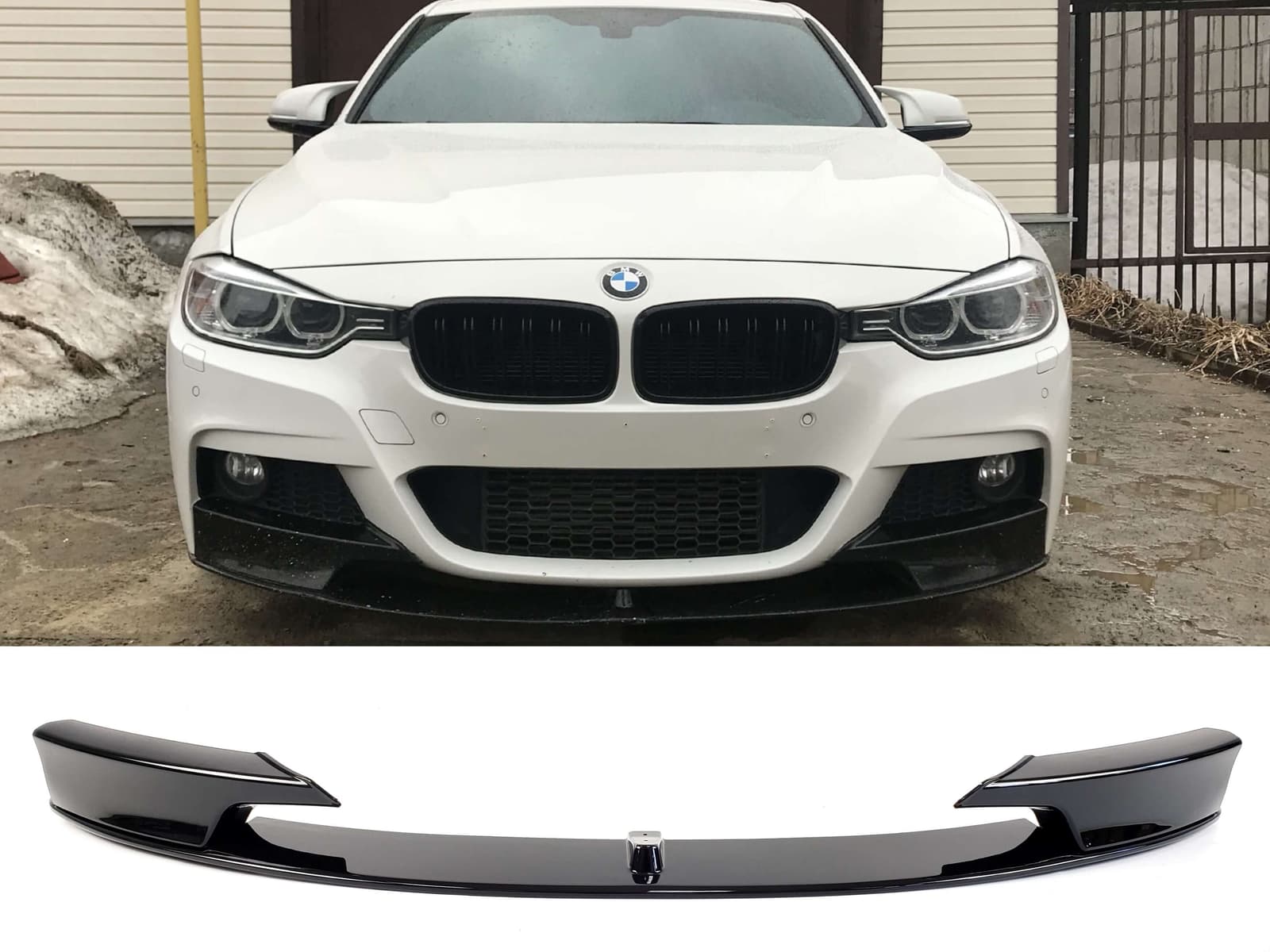 Губа (переднього бампера) Чорний глянець (під M-Paket) на BMW 3 Series F30 / F31 2011-2018 року