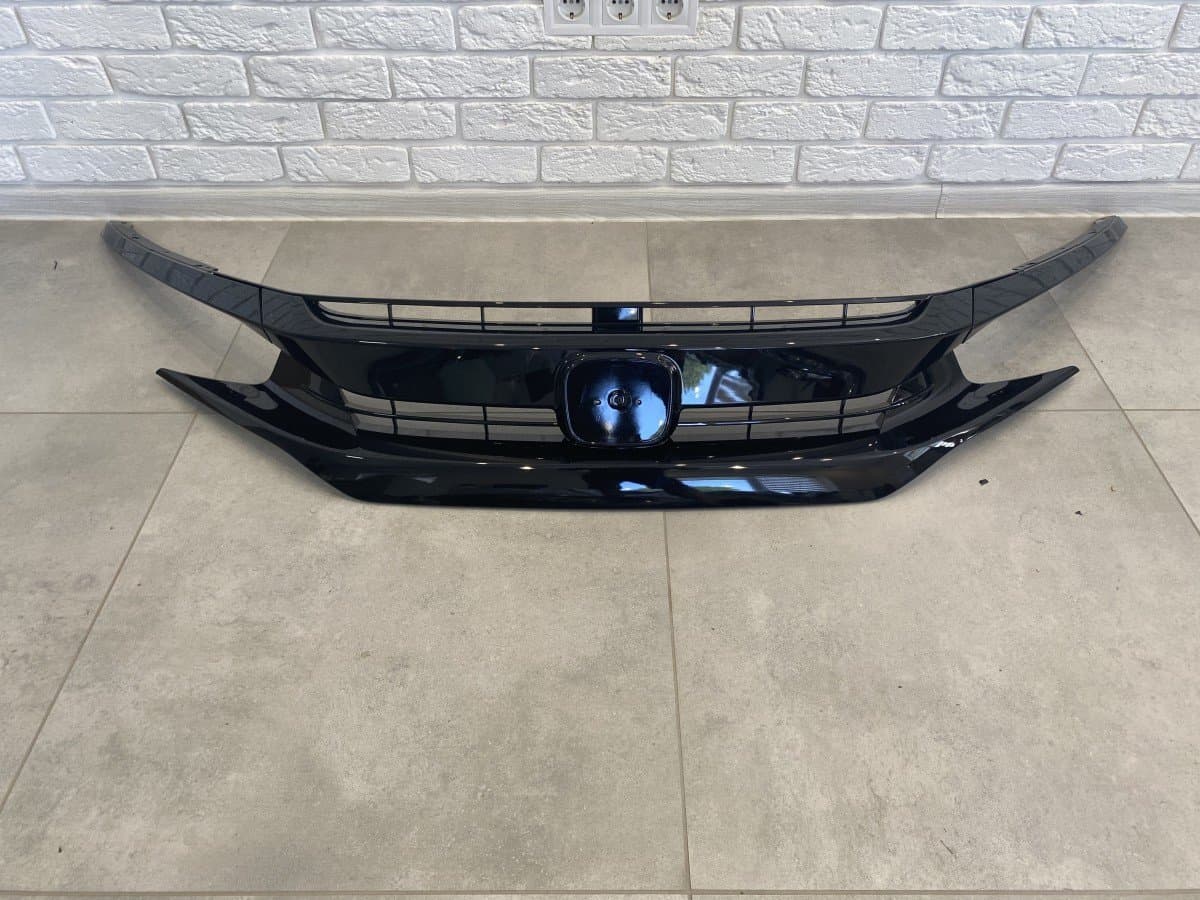 Решітка радіатора SI для Honda Civic 4D тІльки SI / 5D 2016 - з віями, чорний колір (без емблеми)