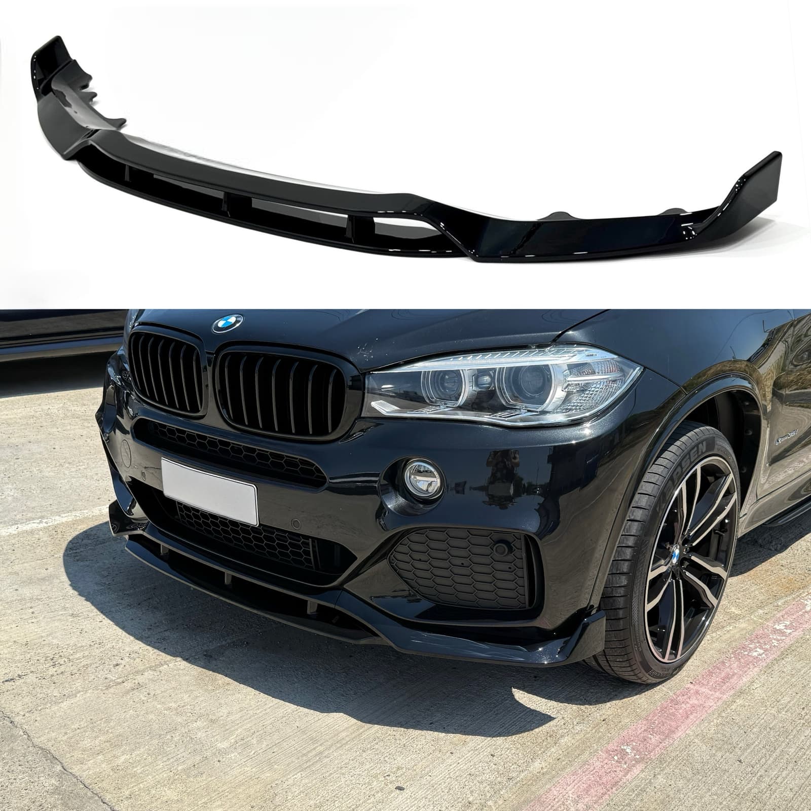 Юбка переднього бампера Paradigma M-Perfomance для BMW X5 F15 2013-2018, колір чорний глянець
