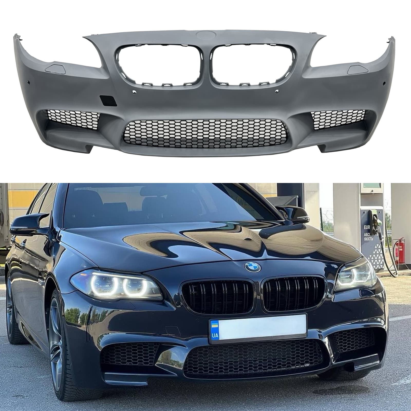 Передній бампер у зборі стиль M5 стиль для BMW 5 Series F10 F11 2010-2016 ПІД ПАРКТРОННИКИ